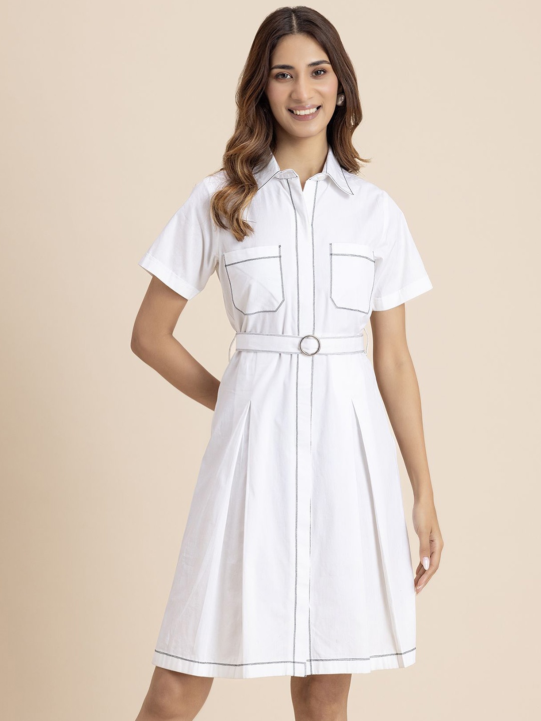 

Moomaya Women Shirt Dresses, White