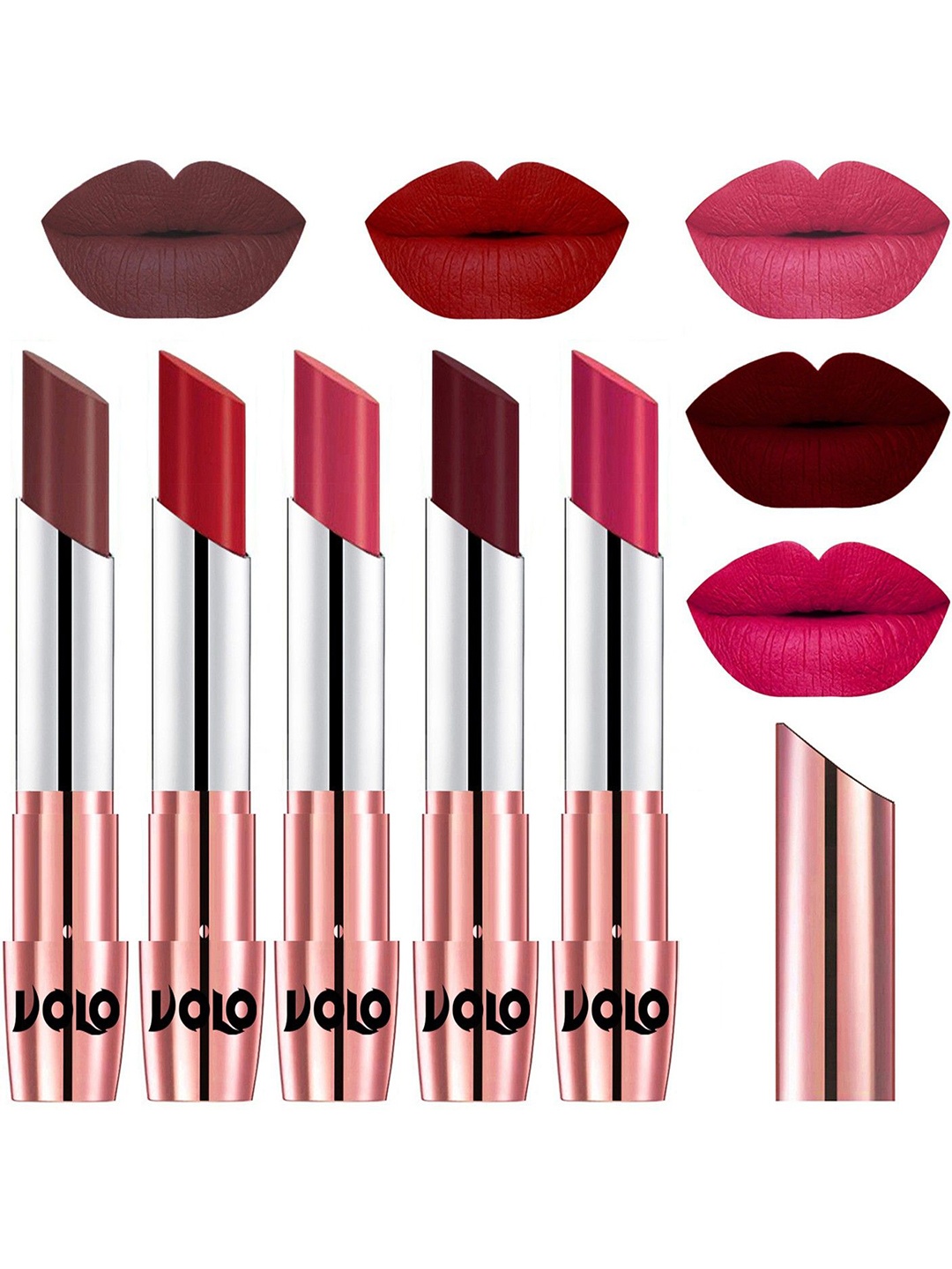 

VOLO Set Of 5 Creme Matte Lipstick - 3.5g Each - 34-40-41-42-44, Multi