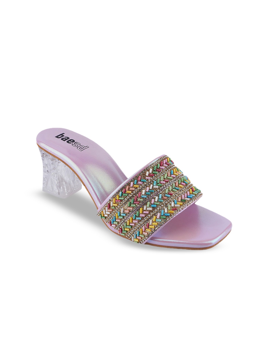 

BAESD Embellished Block Heel Sandals, Purple