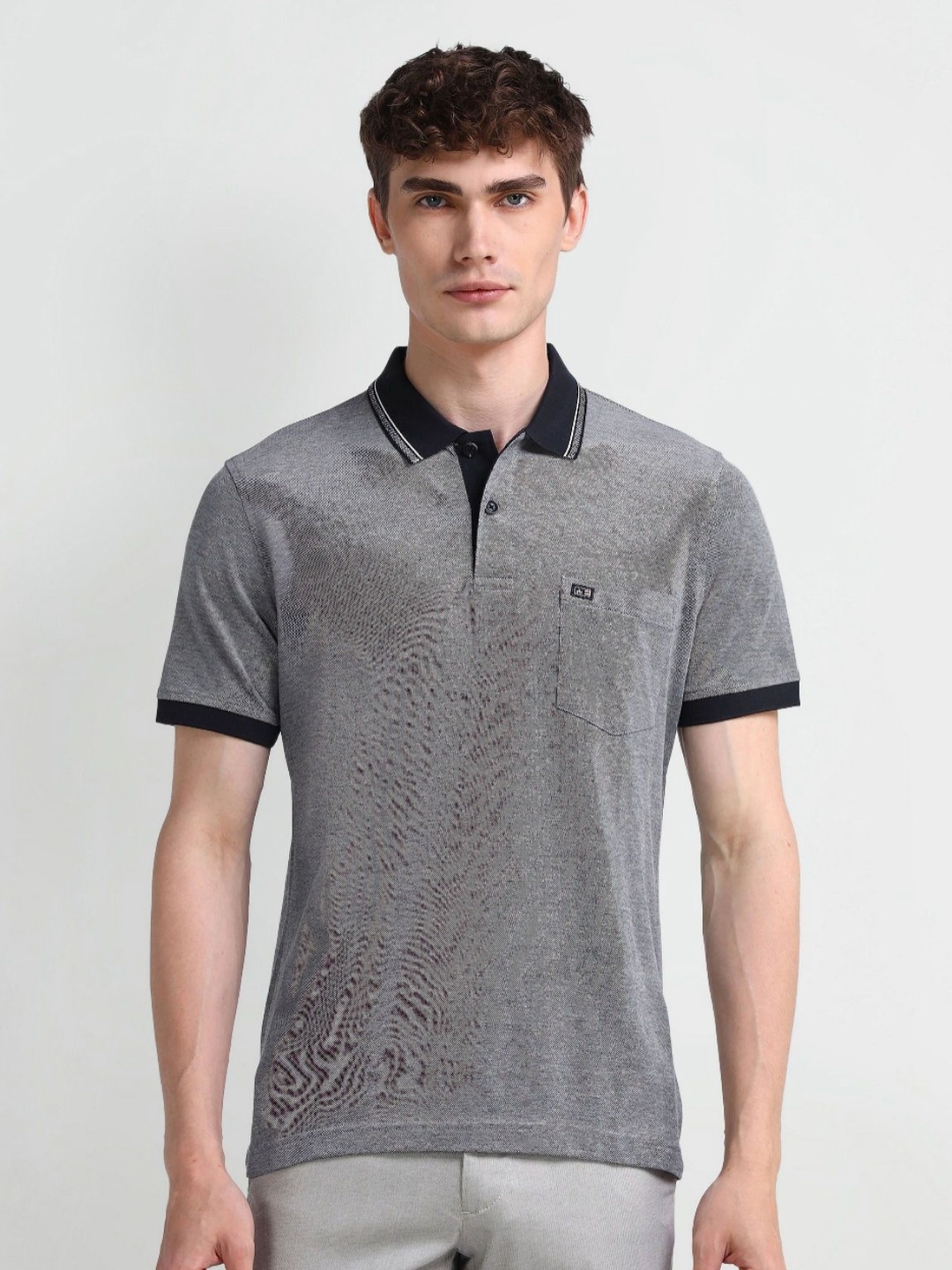 

Arrow Sport Men Solid Polo Collar Cotton T-shirt, Grey