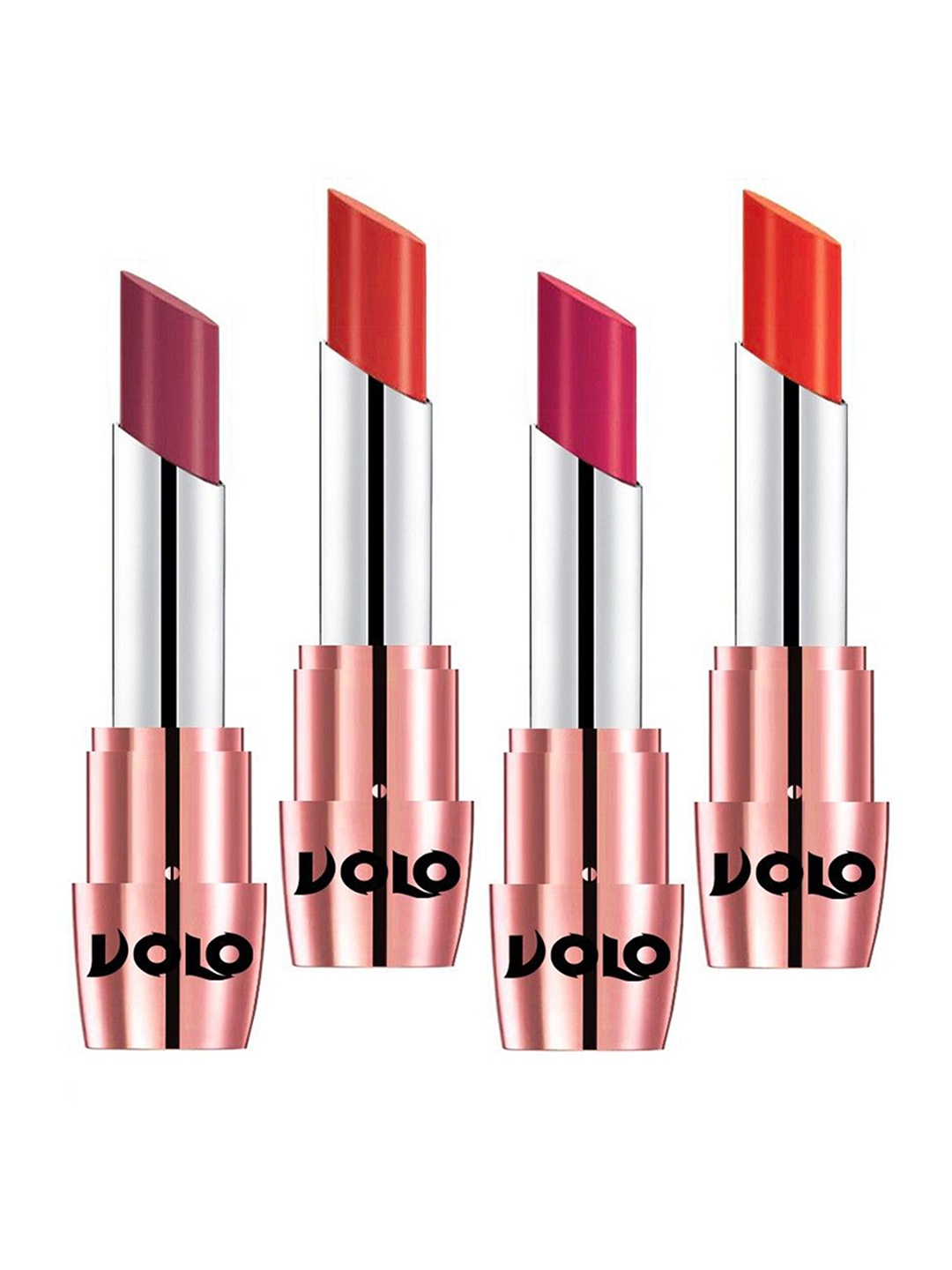 

VOLO Set Of 4 Creme Matte Lipstick - 3.5 g Each - Coral-Cherry-Orange-Passion Pink