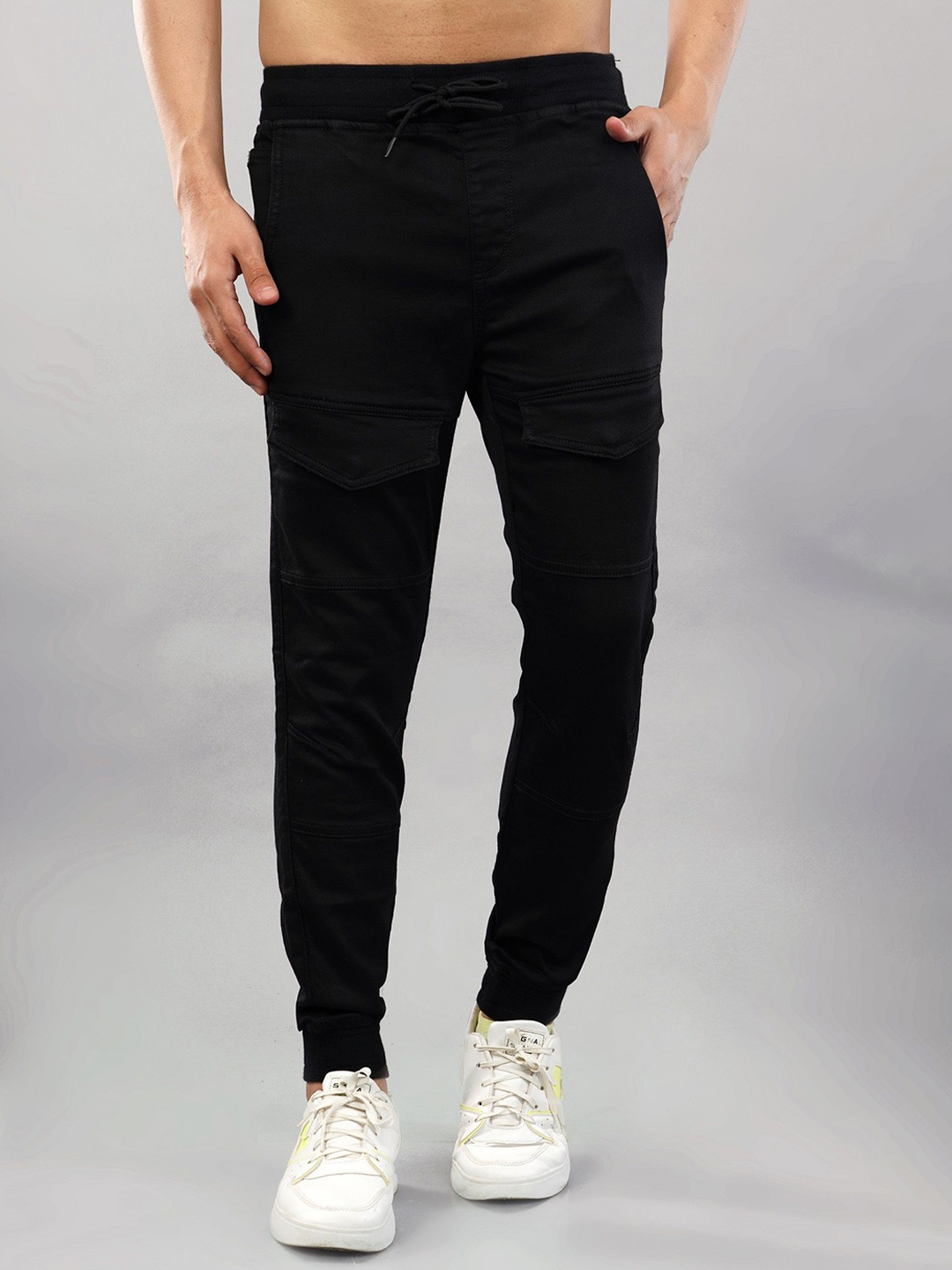 

MEGHZ Men Loose Jogger Stretchable Jeans, Black