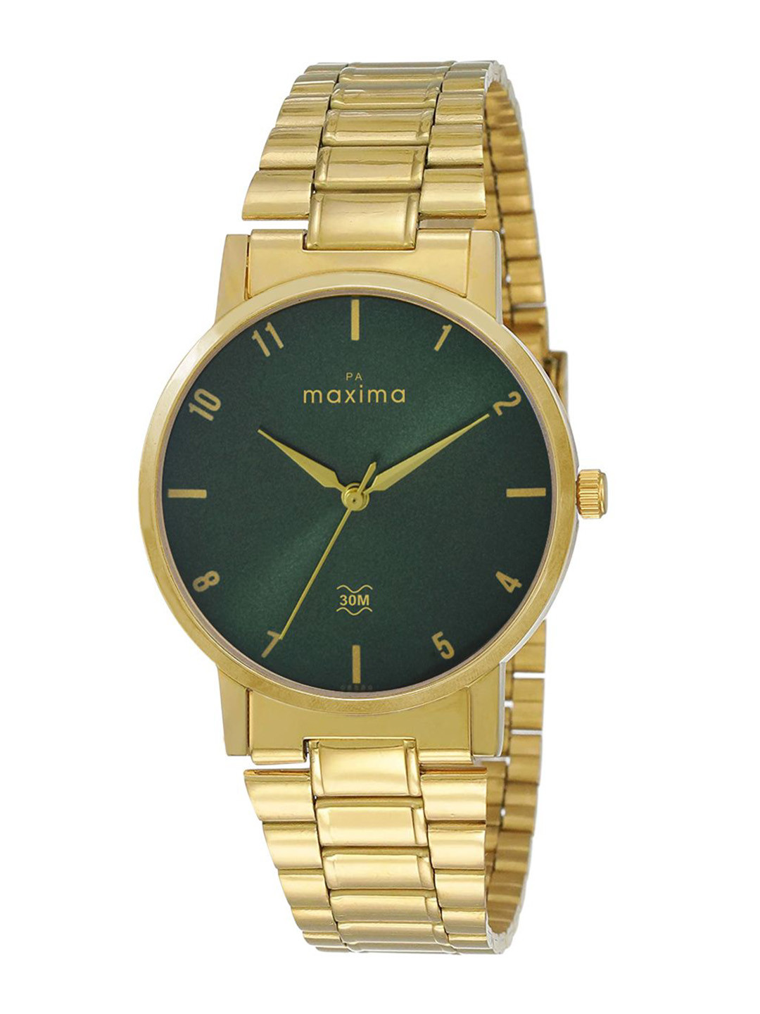 

maxima Men Embellished Dial & Stainless Steel Straps Analogue Watch 68886CMGY, Green