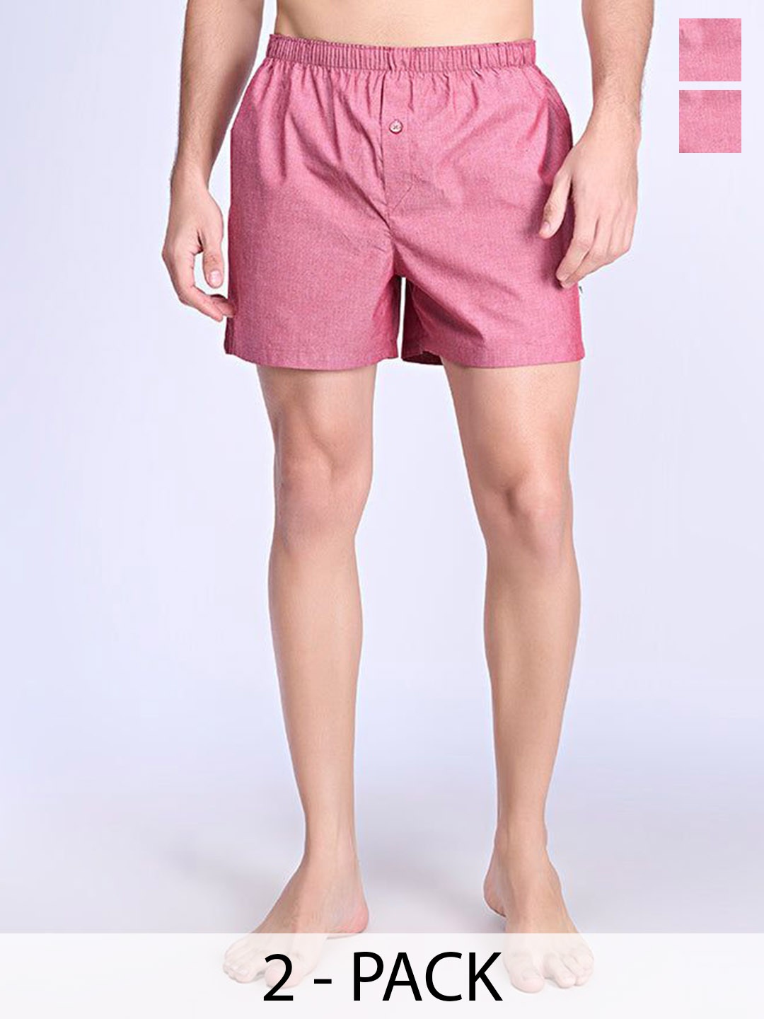 

Unibro Pack Of 2 Cotton Boxers UBSHORTS_WS20, Red