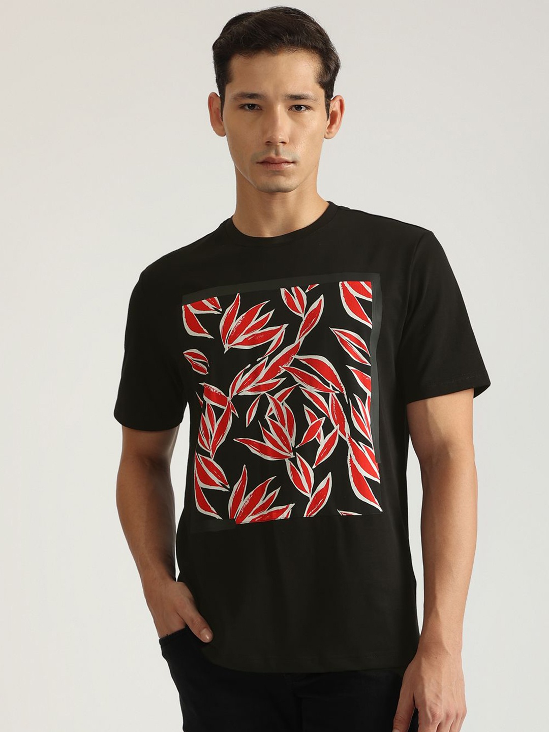 

Antony Morato Men Graphic Printed Round Neck Cotton T-shirt, Black