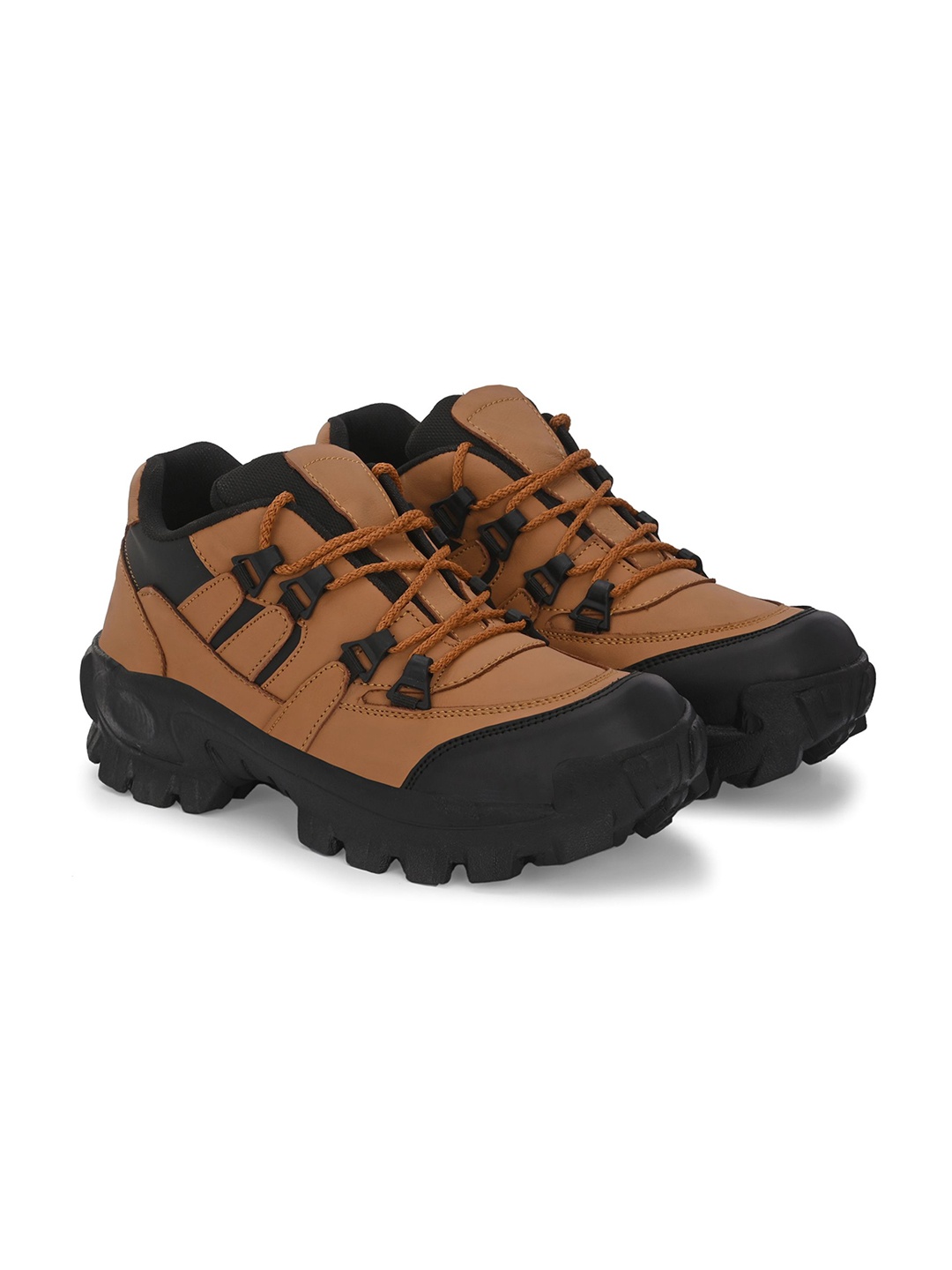 

SHOE DAY Men Leather Trekking Shoes, Tan