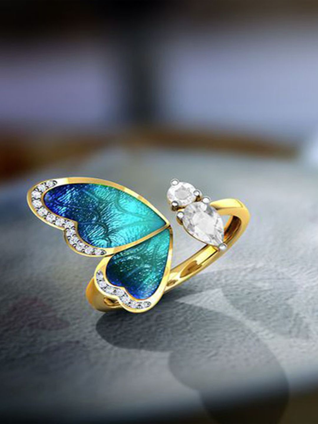 

Niscka Gold Plated AD Stone Studded Finger Ring