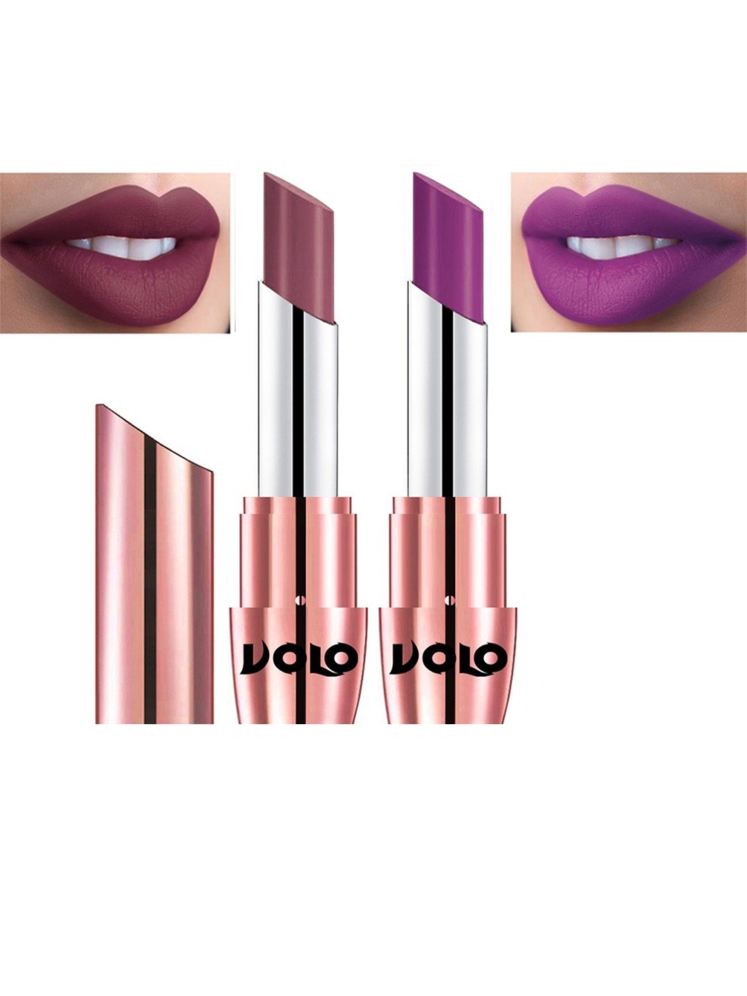 

VOLO Set Of 2 Creme Matte Lipstick 3.5g Each - Plum 636-Purple 648