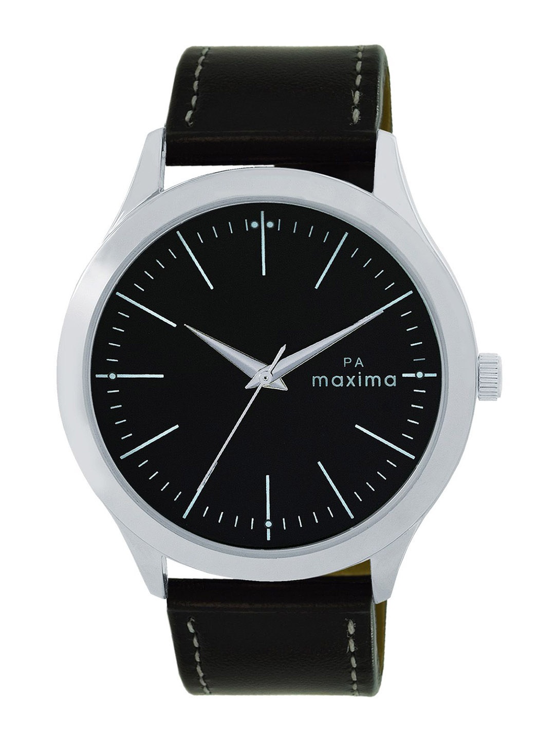 

maxima Men Dial & Leather Straps Analogue Watch 66590LMGI, Black