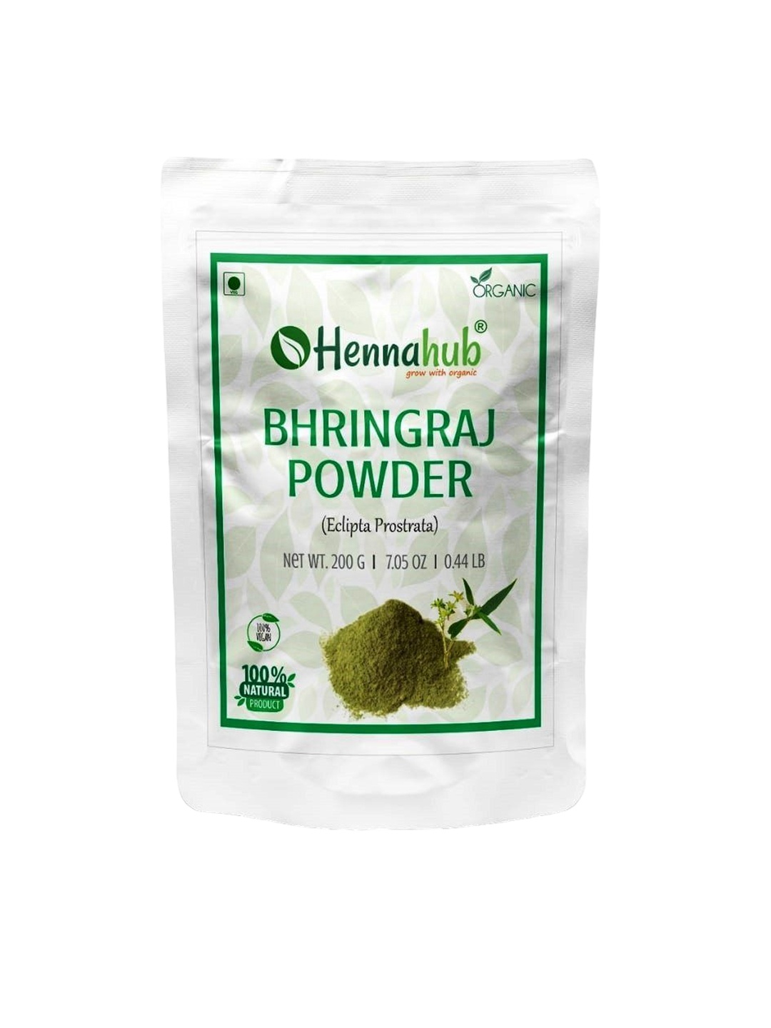 

HENNAHUB Herbal Bhringraj Powder For Promoting Hair Growth -200g, Green