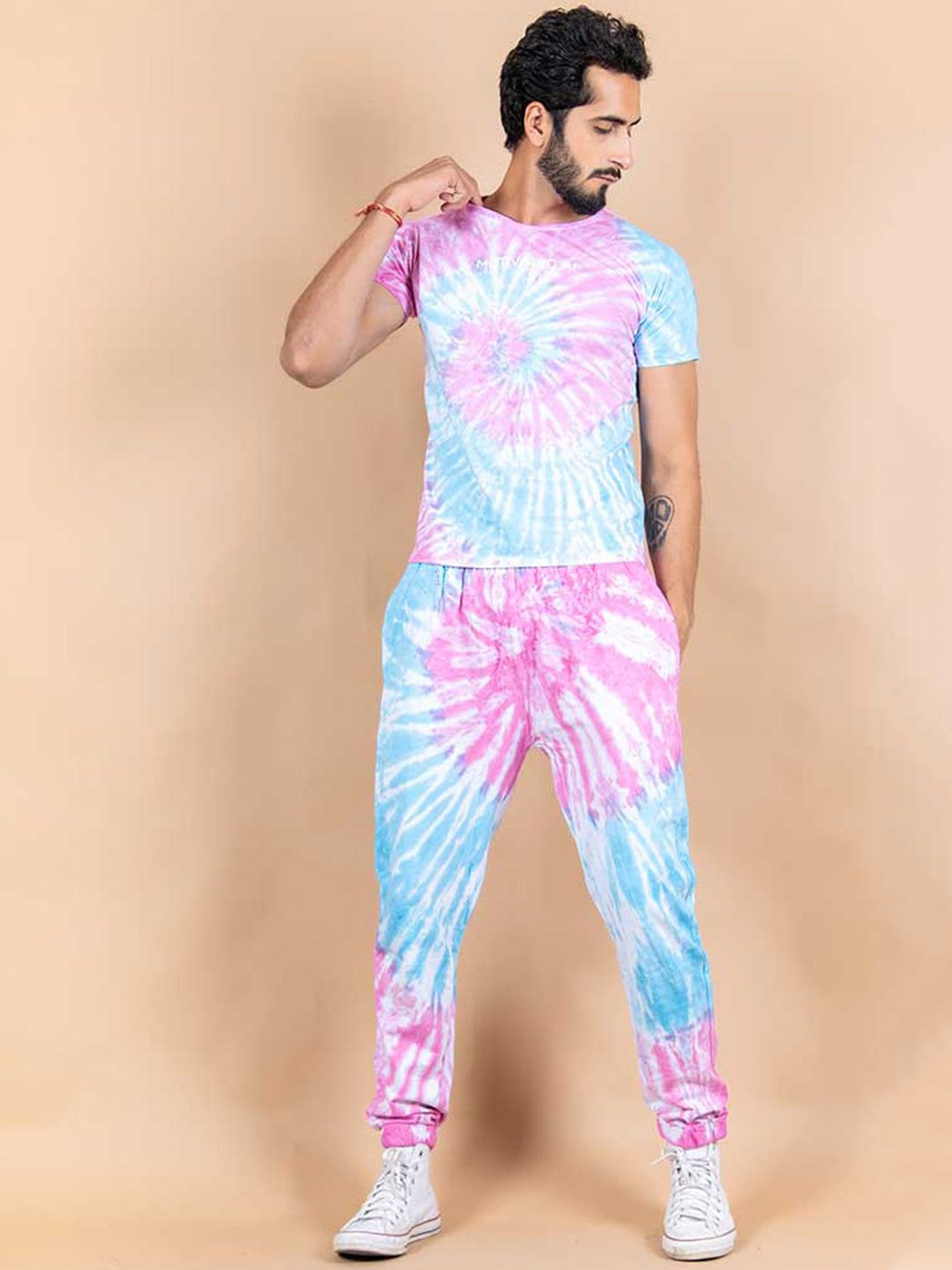 

Tistabene Tie & Dye Printed T-Shirt & Joggers Co-Ord, Blue