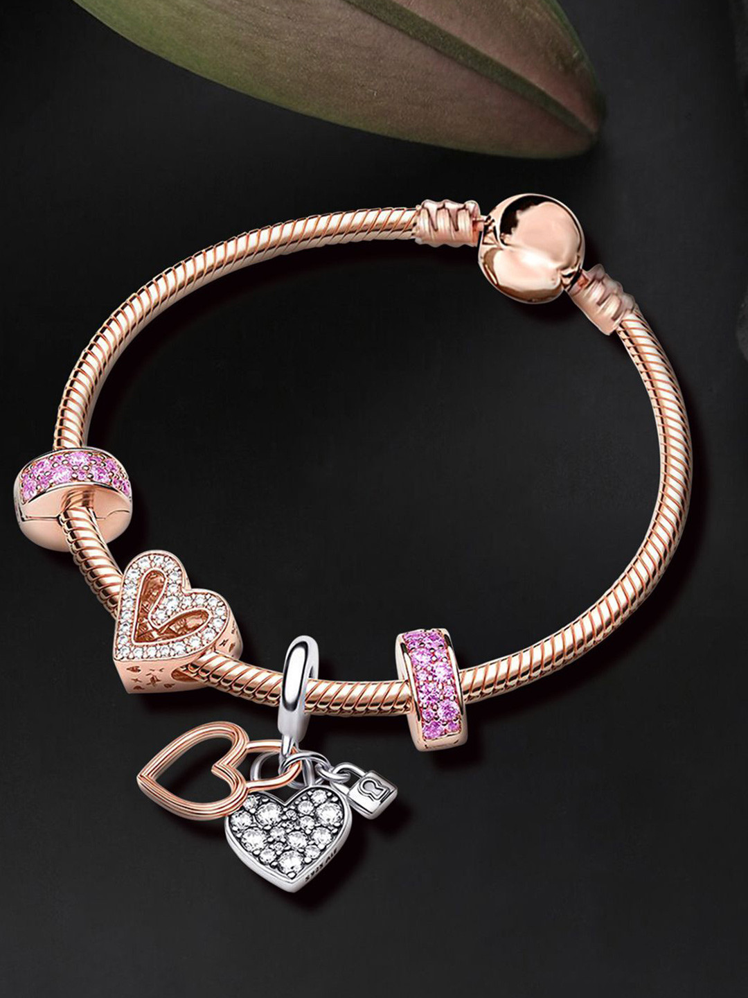 

Peora Cubic Zirconia Gold-Plated Charm Bracelet