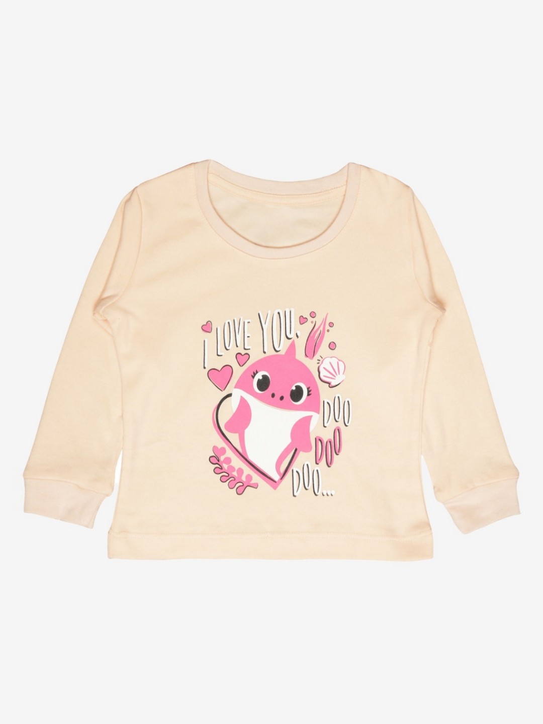 

Bodycare Girls Graphic Printed Round Neck Cotton T-shirt, Peach