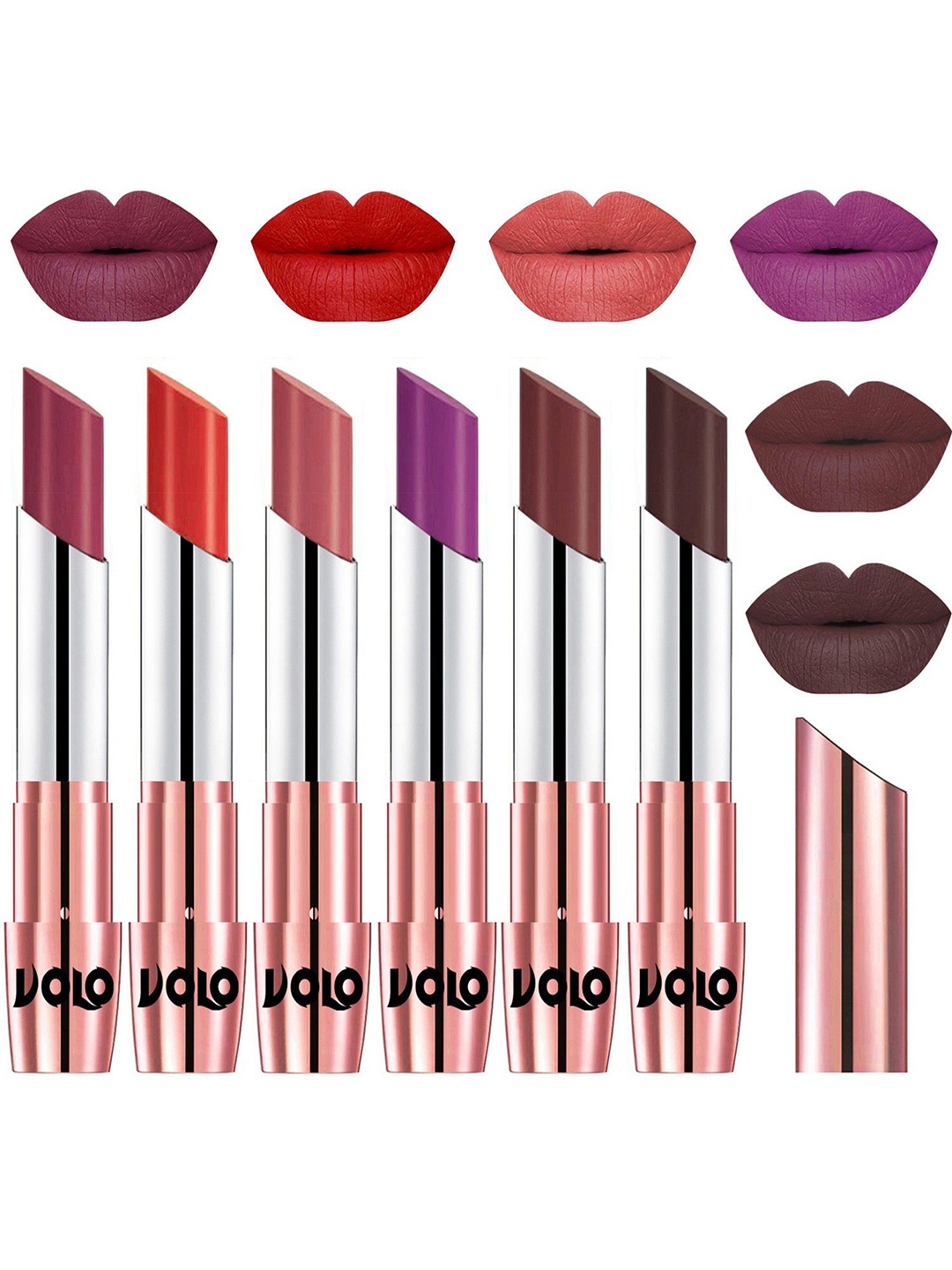

VOLO Set Of 6 Creme Matte Lipsticks, Multi