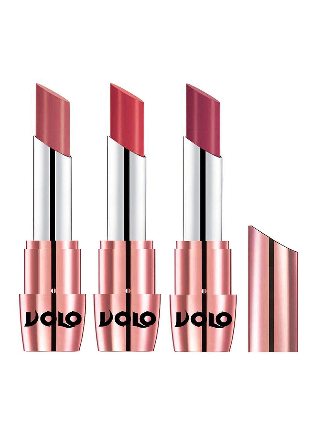 

VOLO Set Of 3 Creme Matte Lipstick - 3.5 g Each - Peach 632-Light Peach 633-Rose Pink 638