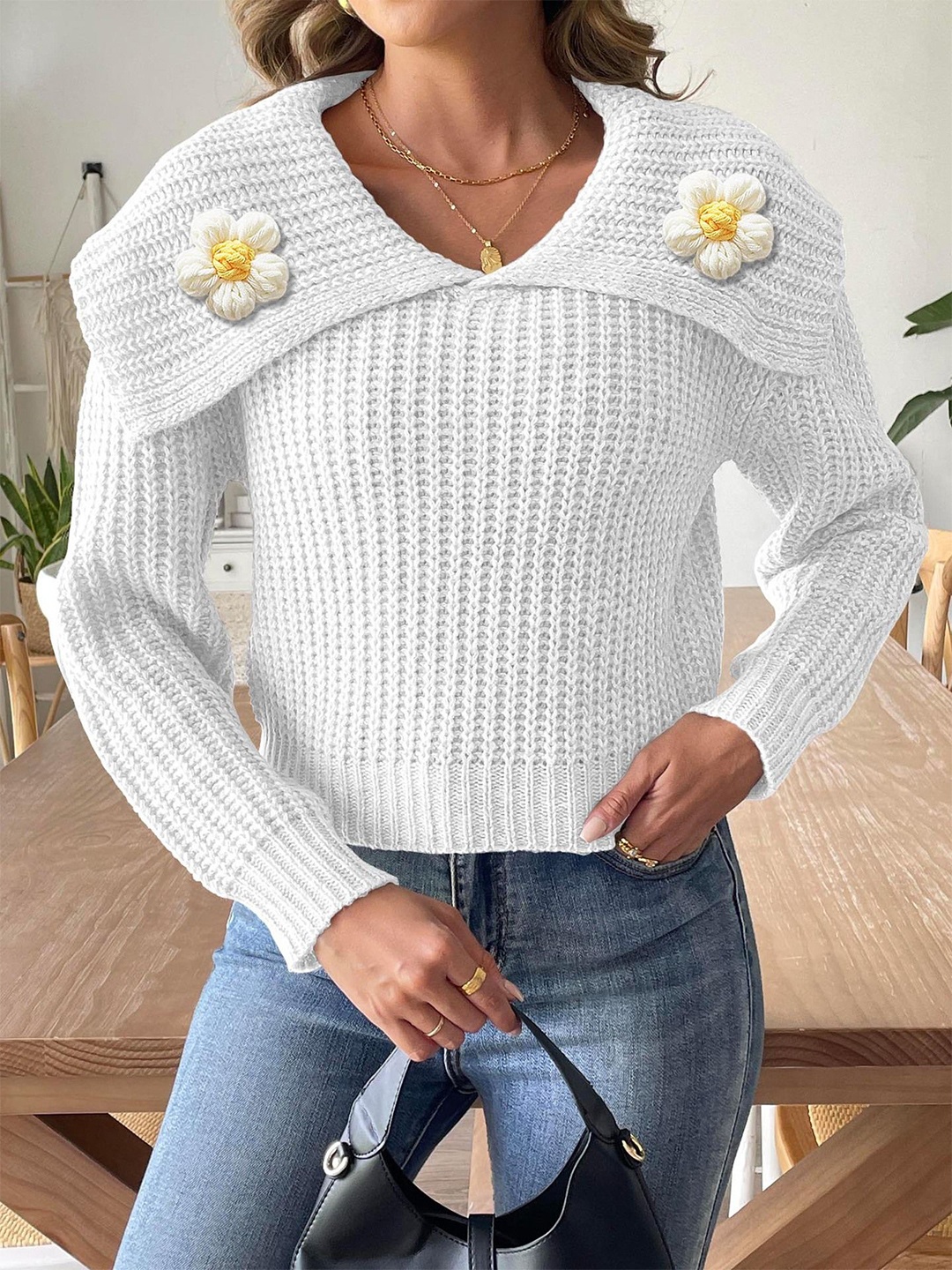 

StyleCast x Revolte Women Pullover Sweater, White
