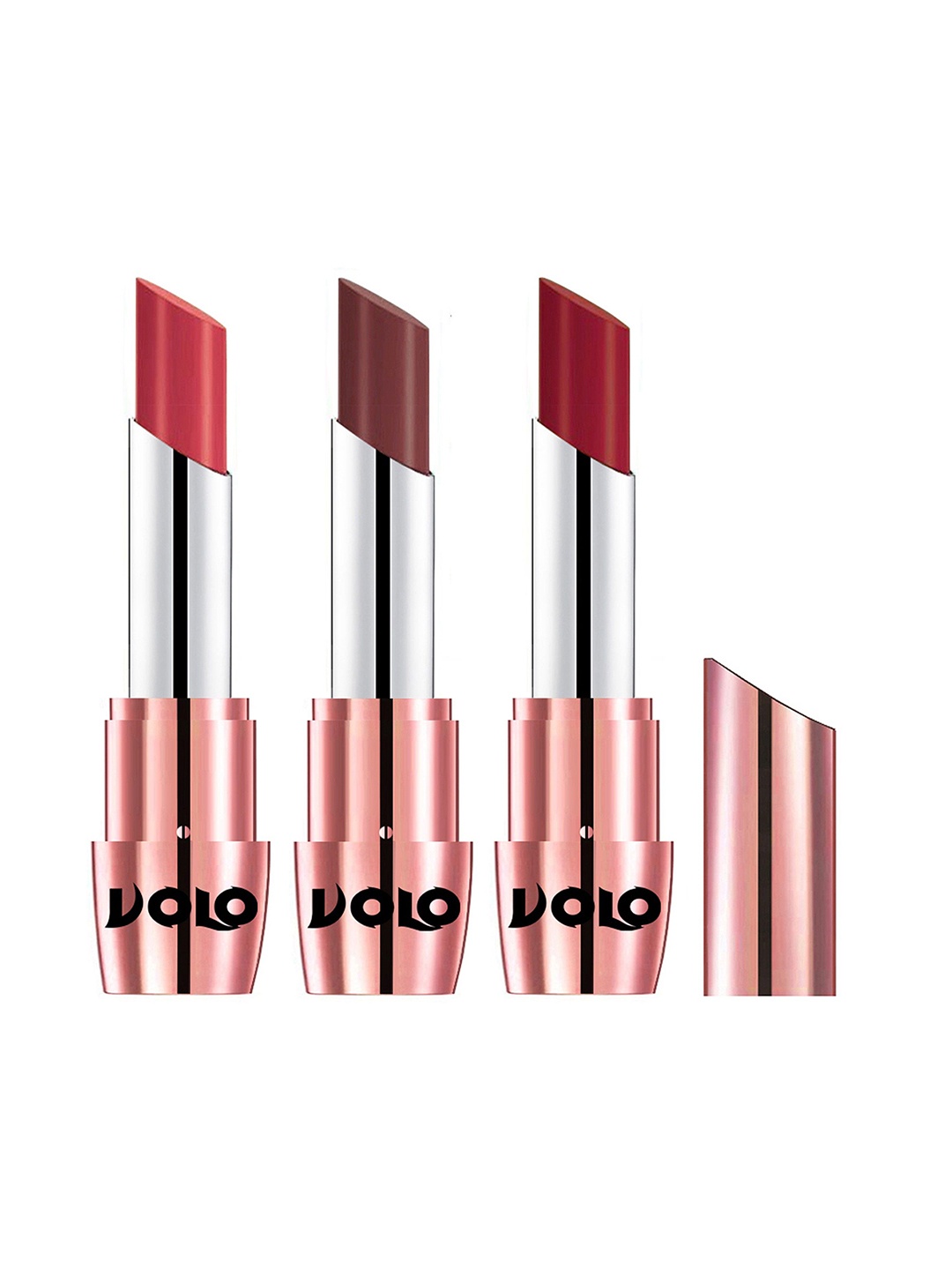 

VOLO Set Of 3 Creme Matte Lipstick 3.5g Each - Peach 633-Red 634-Coffee 643