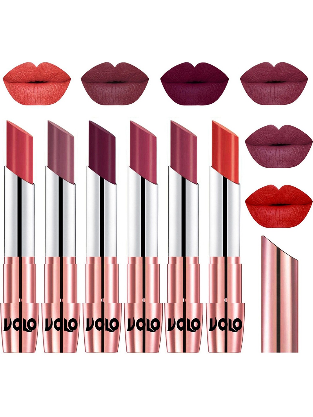 

VOLO Set Of 6 Creme Matte Lipstick - 3.5g Each, Multi