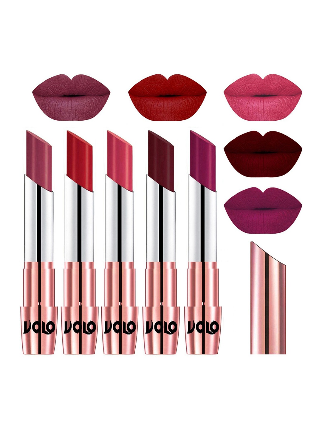 

VOLO Set Of 5 Creme Matte Lipstick - 3.5 g Each - 31-40-41-42-45, Multi