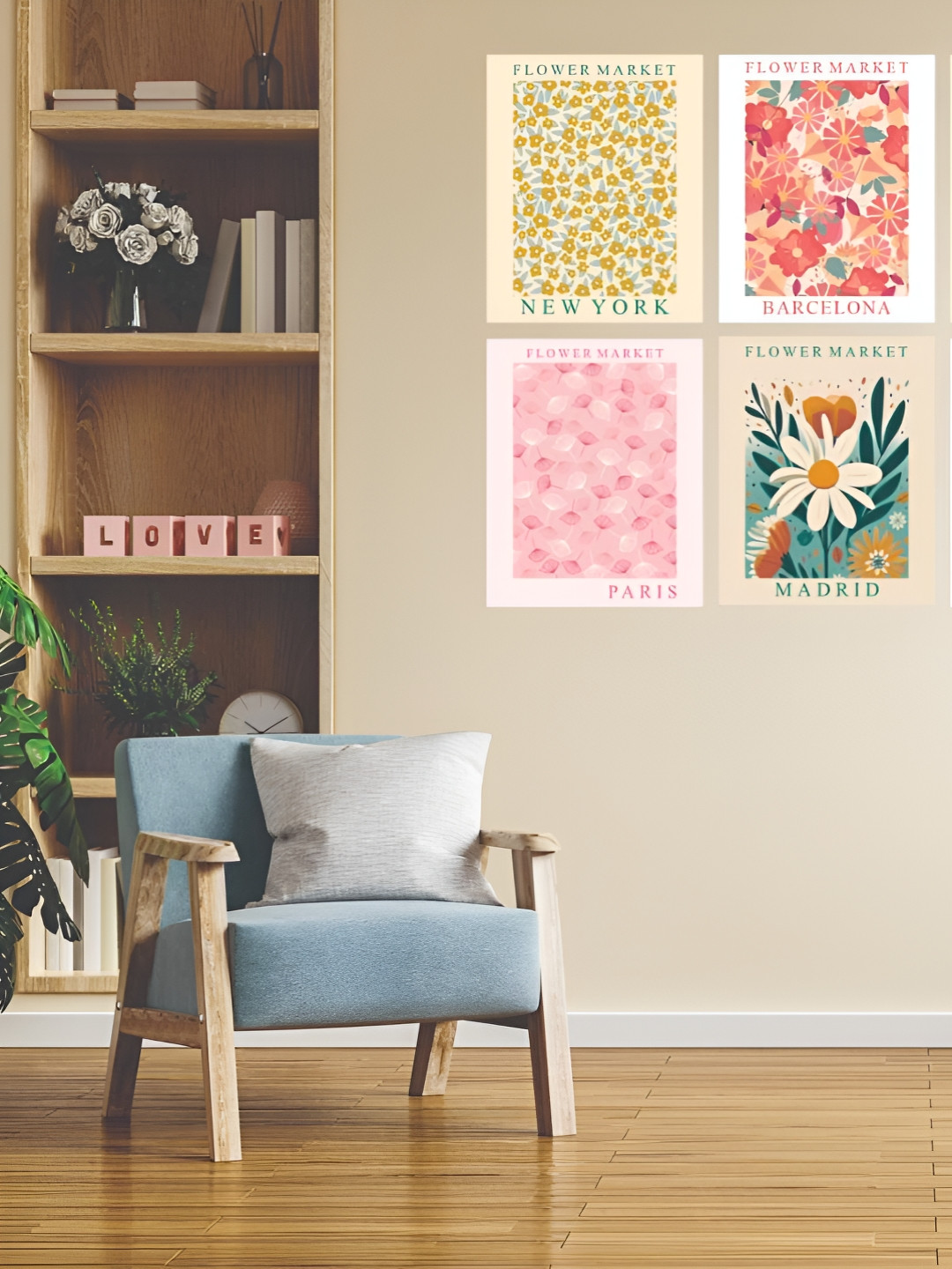 

CVANU White & Pink 6 Pieces Printed Wall Stickers