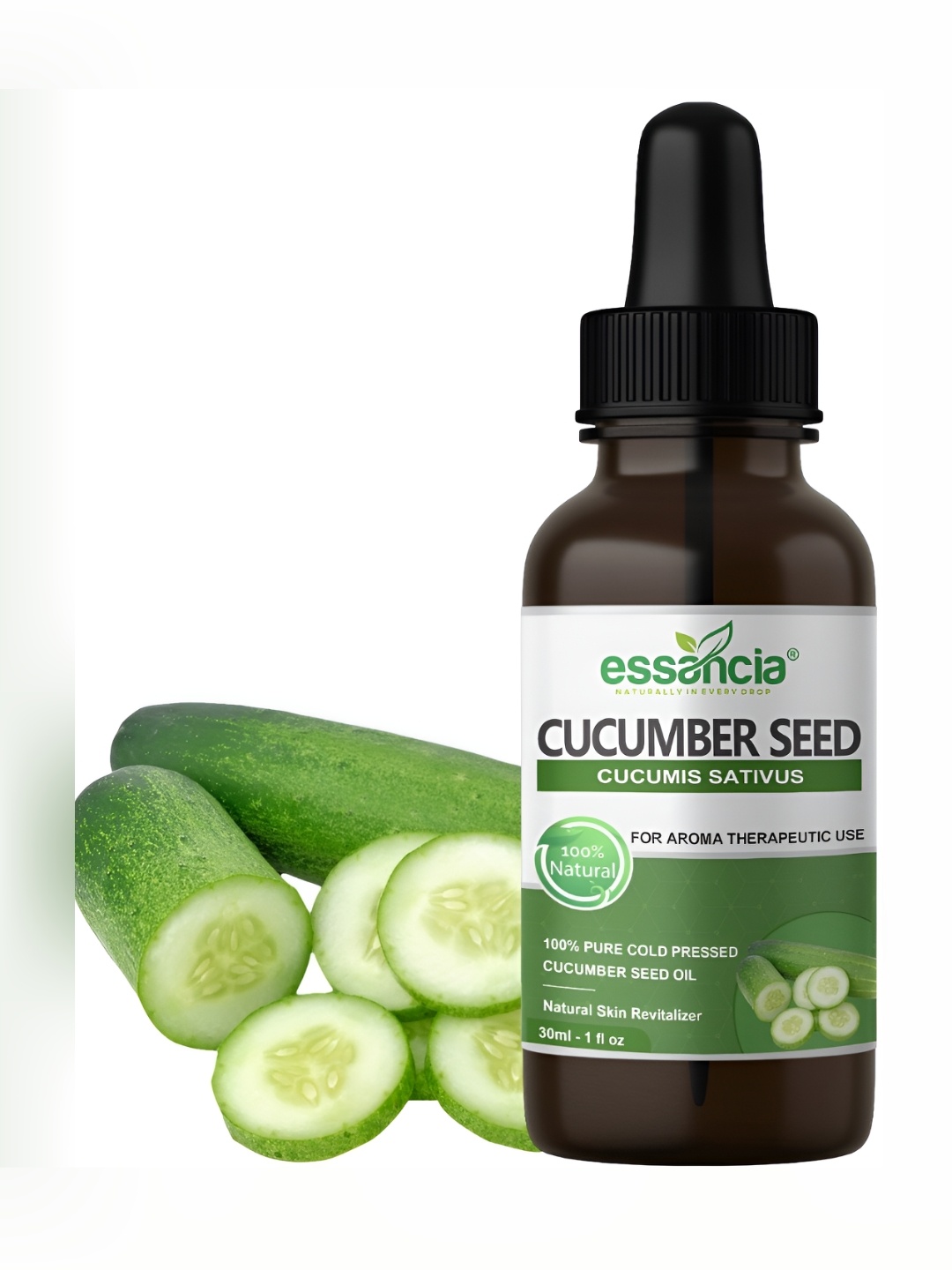 

essancia Cucumber Seed Oil For Skin & Hair Nourishment - 30ml, Black