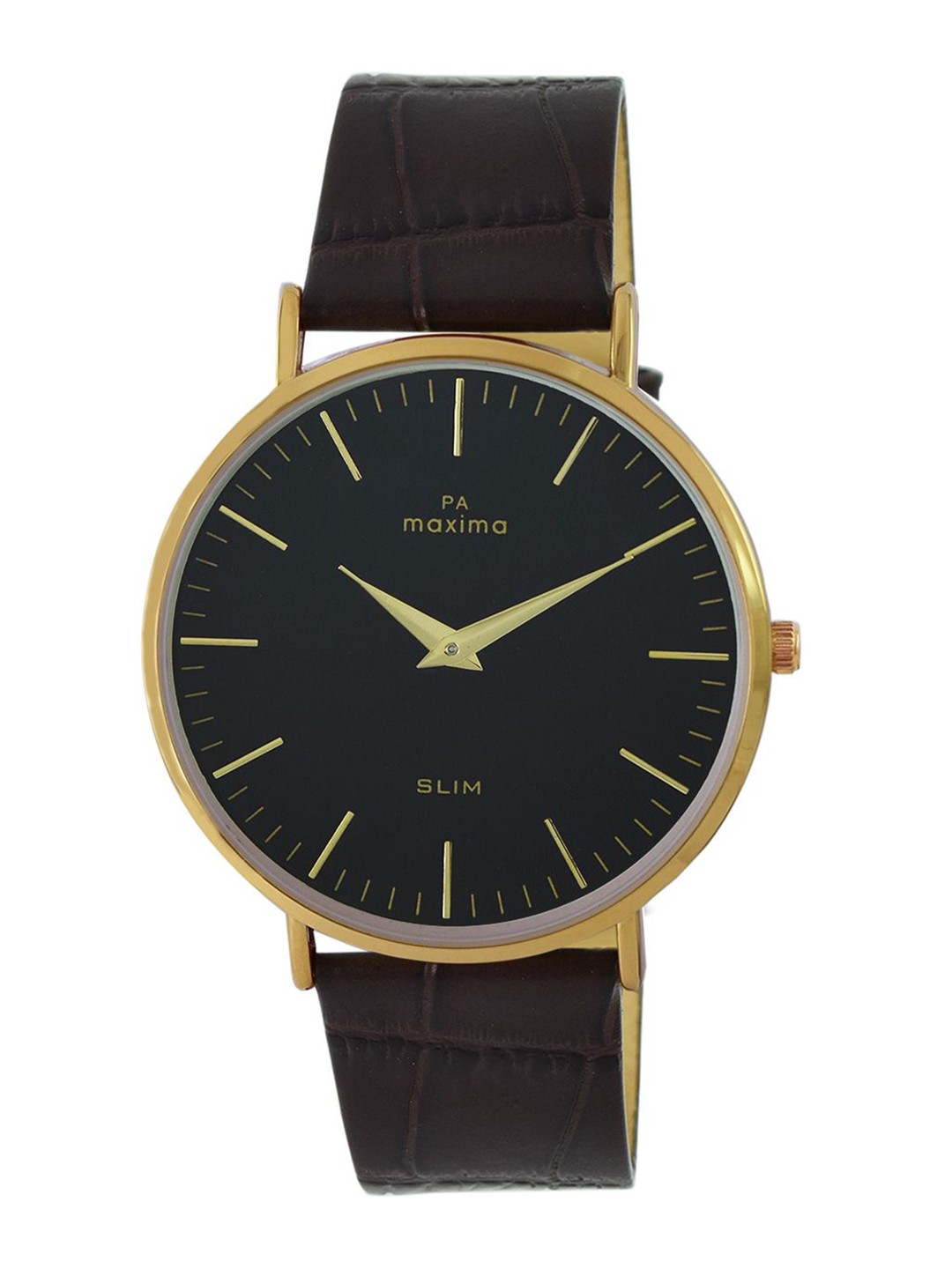 

maxima Men Dial & Leather Straps Analogue Watch 59542LMGY, Black