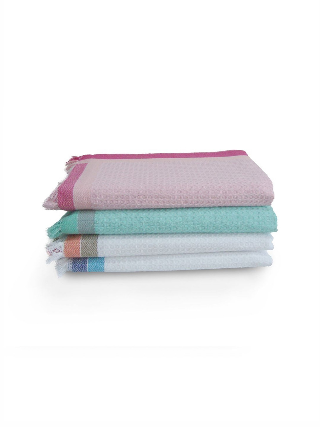 

Aura Blue & Yellow 4 Pieces High Absorbent Cotton 210 GSM Bath Towels, Pink
