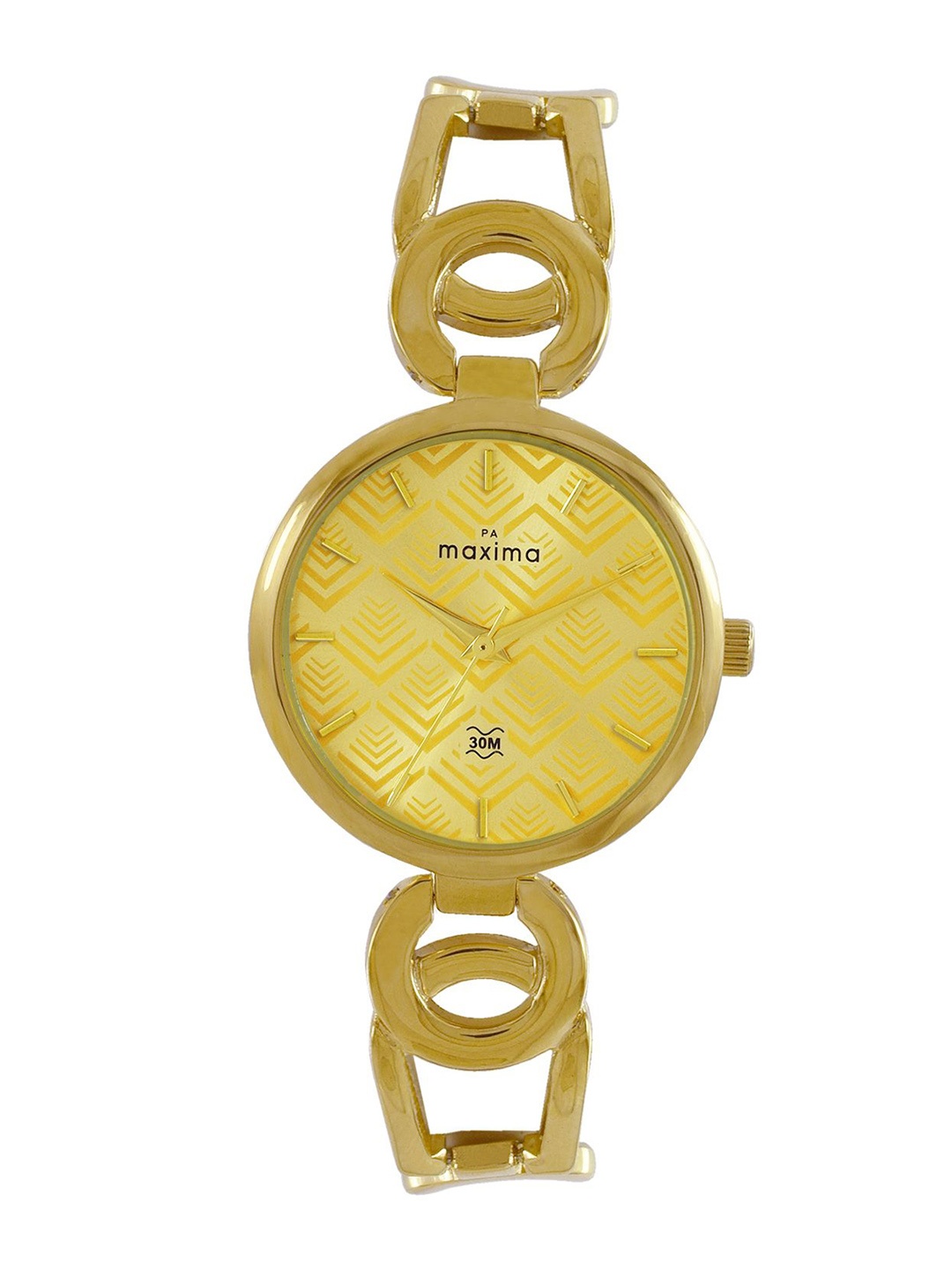 

maxima Women Patterned Dial & Straps Analogue Watch 67650BMLY, Gold