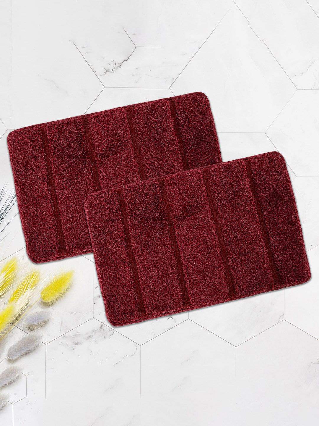 

Kuber Industries Maroon 2 Pieces Anti Skid Door Mat