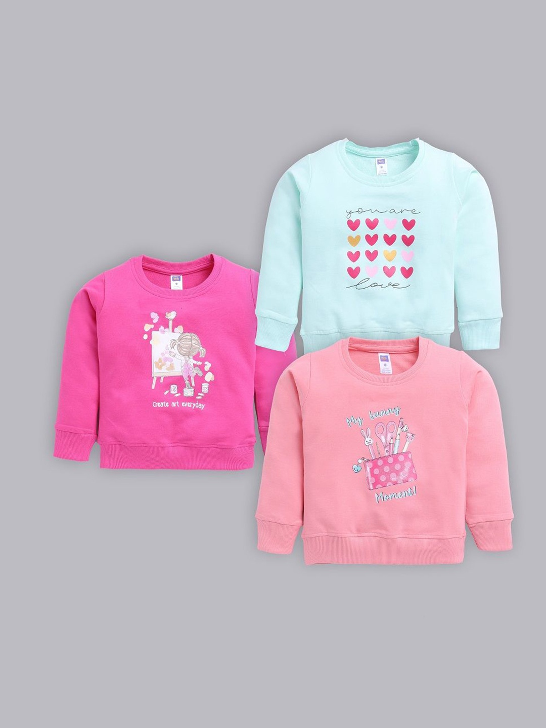 

Nottie Planet Girls Graphic Printed Round Neck Sweatshirt, Pink
