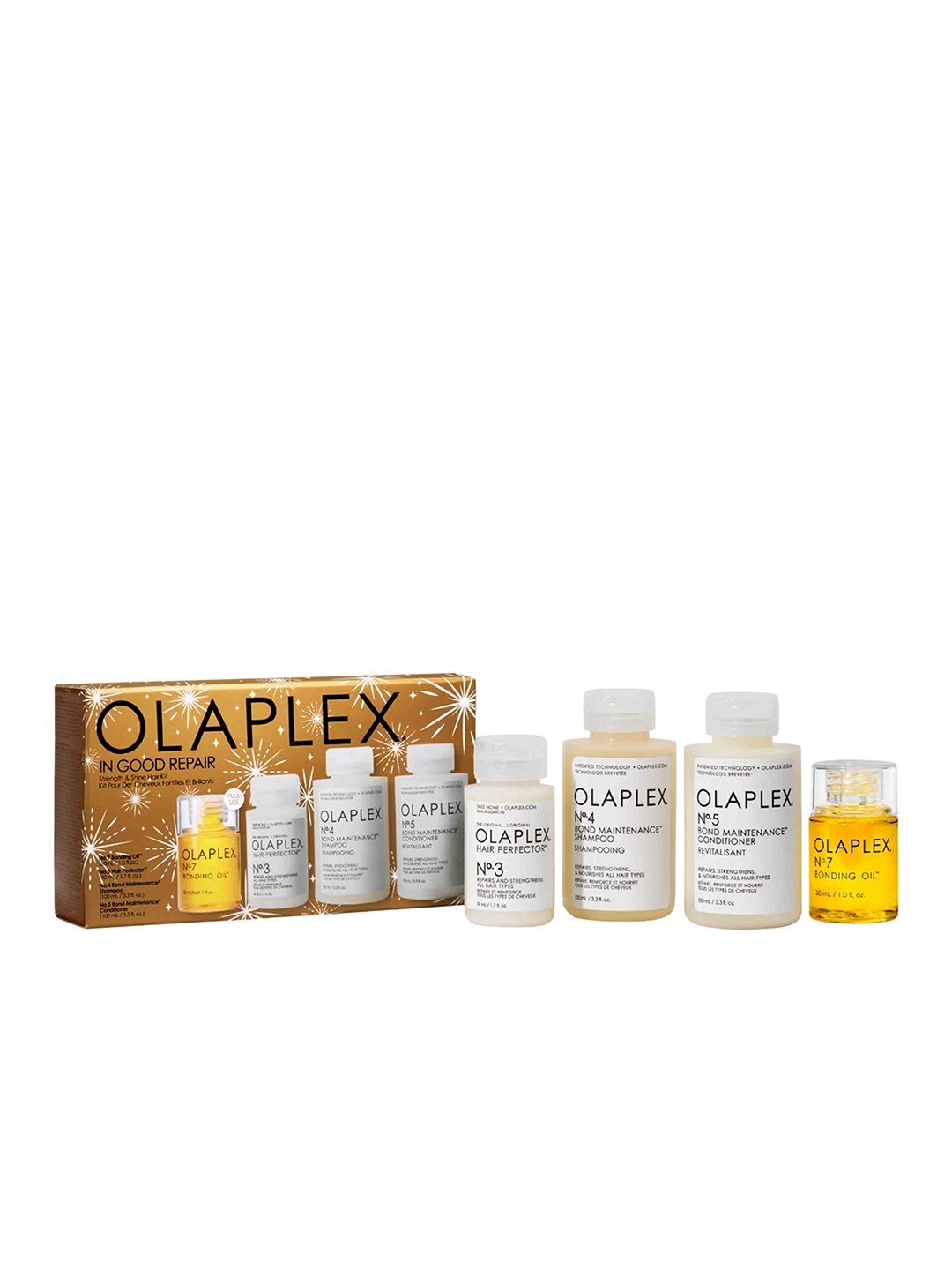 

OLAPLEX In Good Repair Perfector 50ml - Shampoo 100ml - Conditioner 100ml - Oil 30ml Combo, White