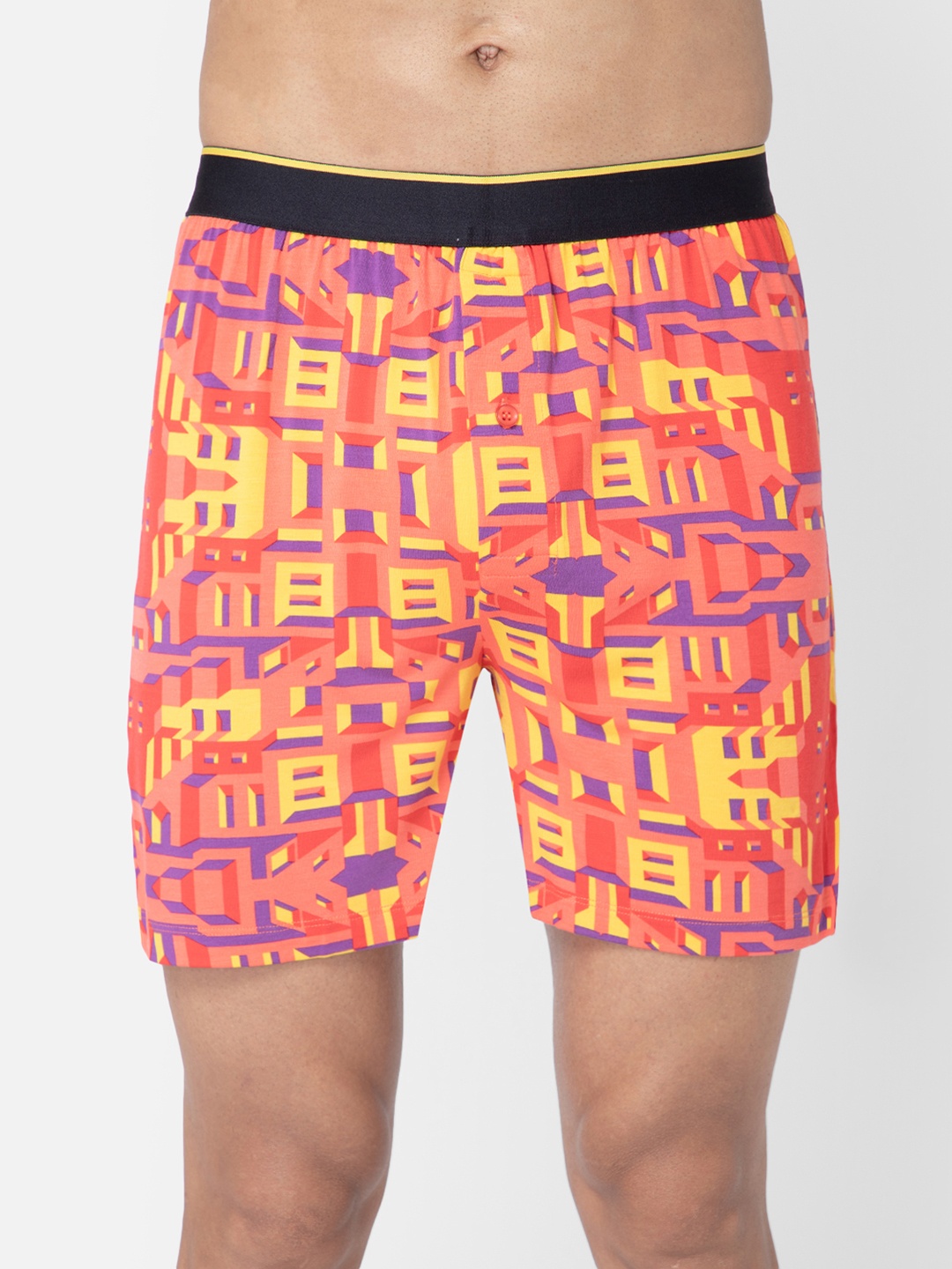 

bummer Men Micro Modal Printed Bricked Boxers BOBR01XXL, Red