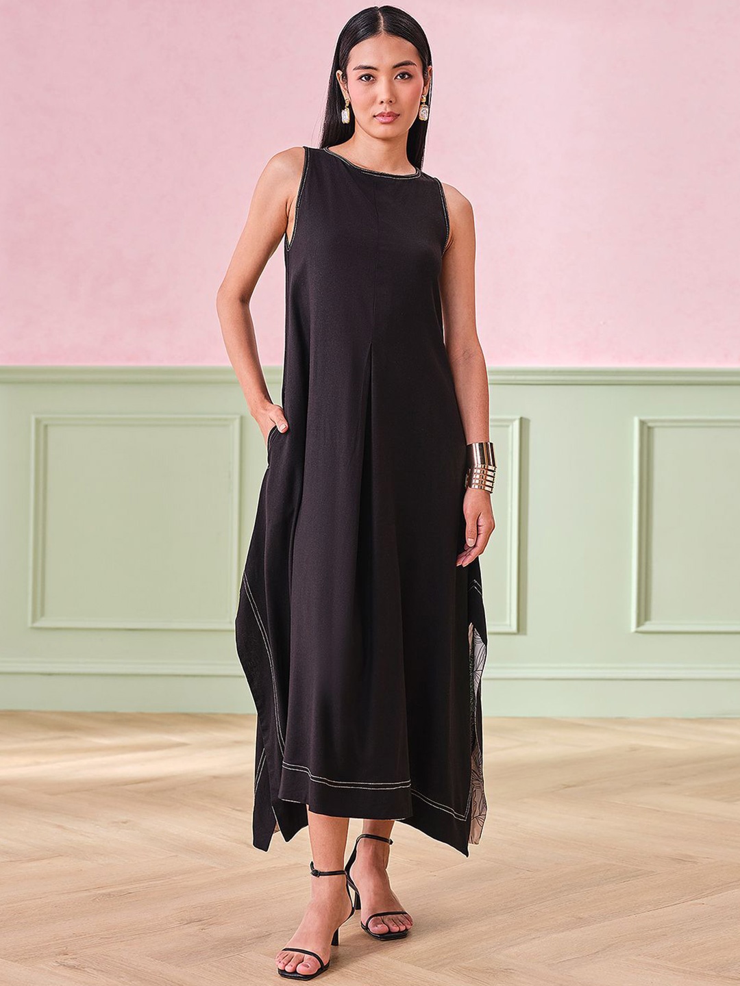 

AND Women A-Line Maxi Dress, Black