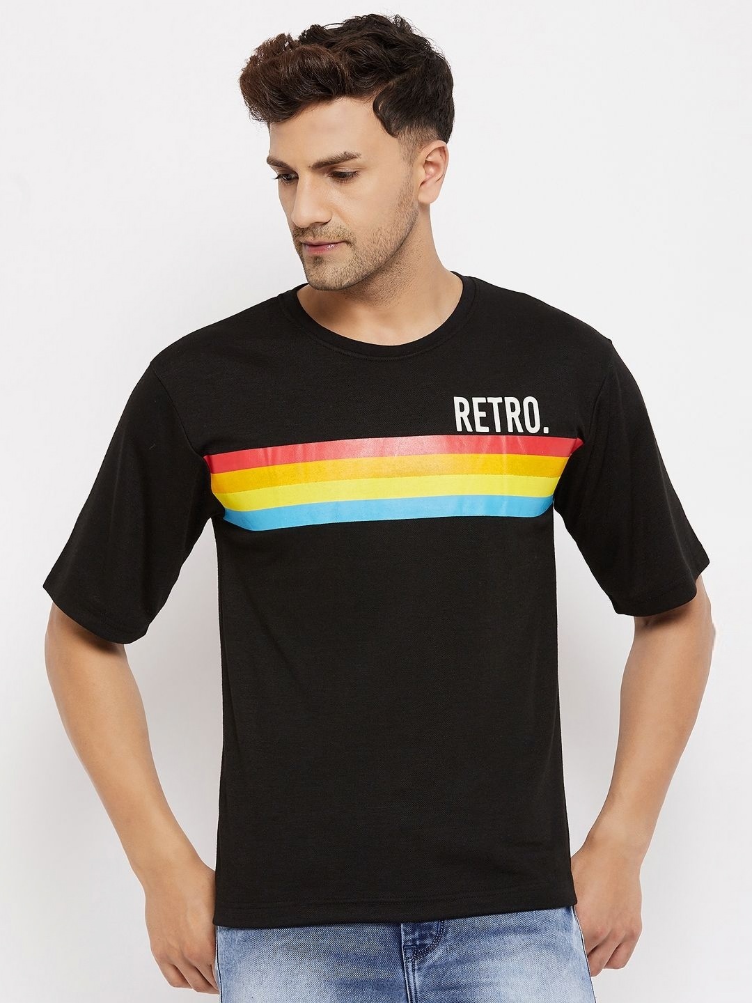 

Austin wood Men Graphic Printed Round Neck Cotton T-shirt, Black