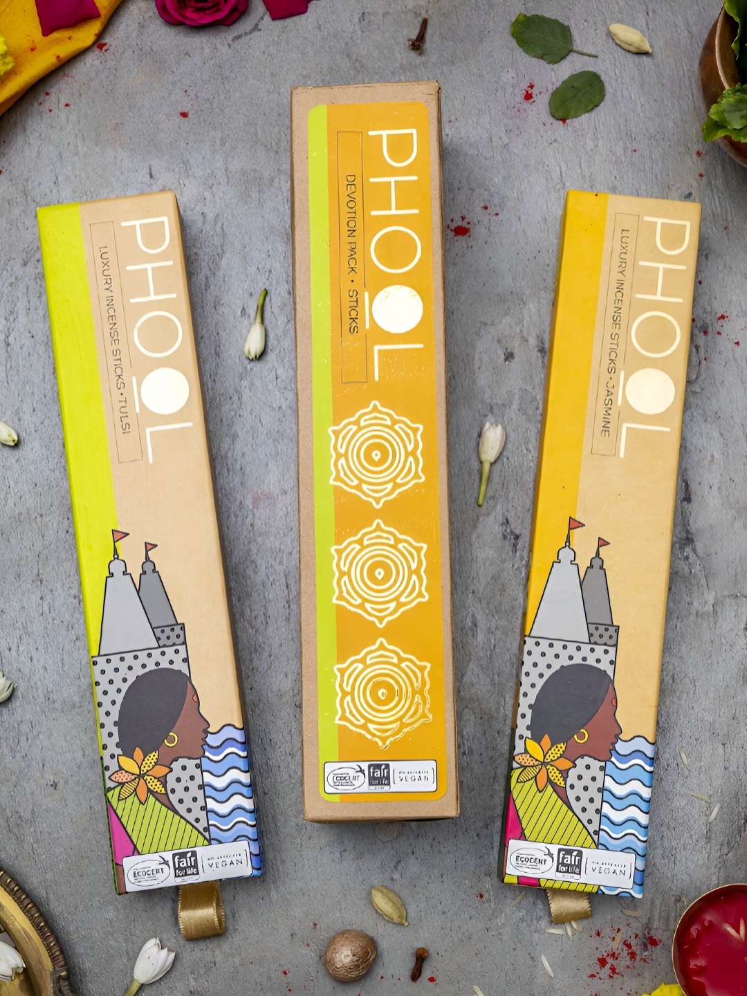 

Phool 2 Pieces Brown Tulsi & Jasmine Natural Incense Sticks