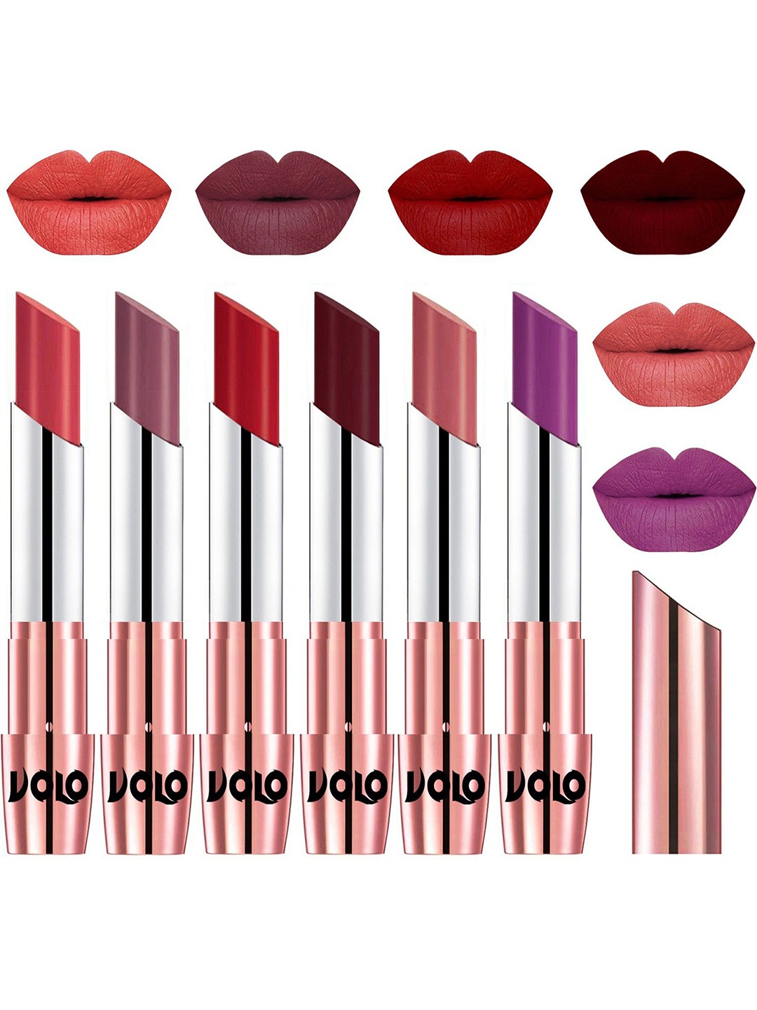 

VOLO Set Of 6 Creme Matte Lipstick - 3.5g Each, Peach