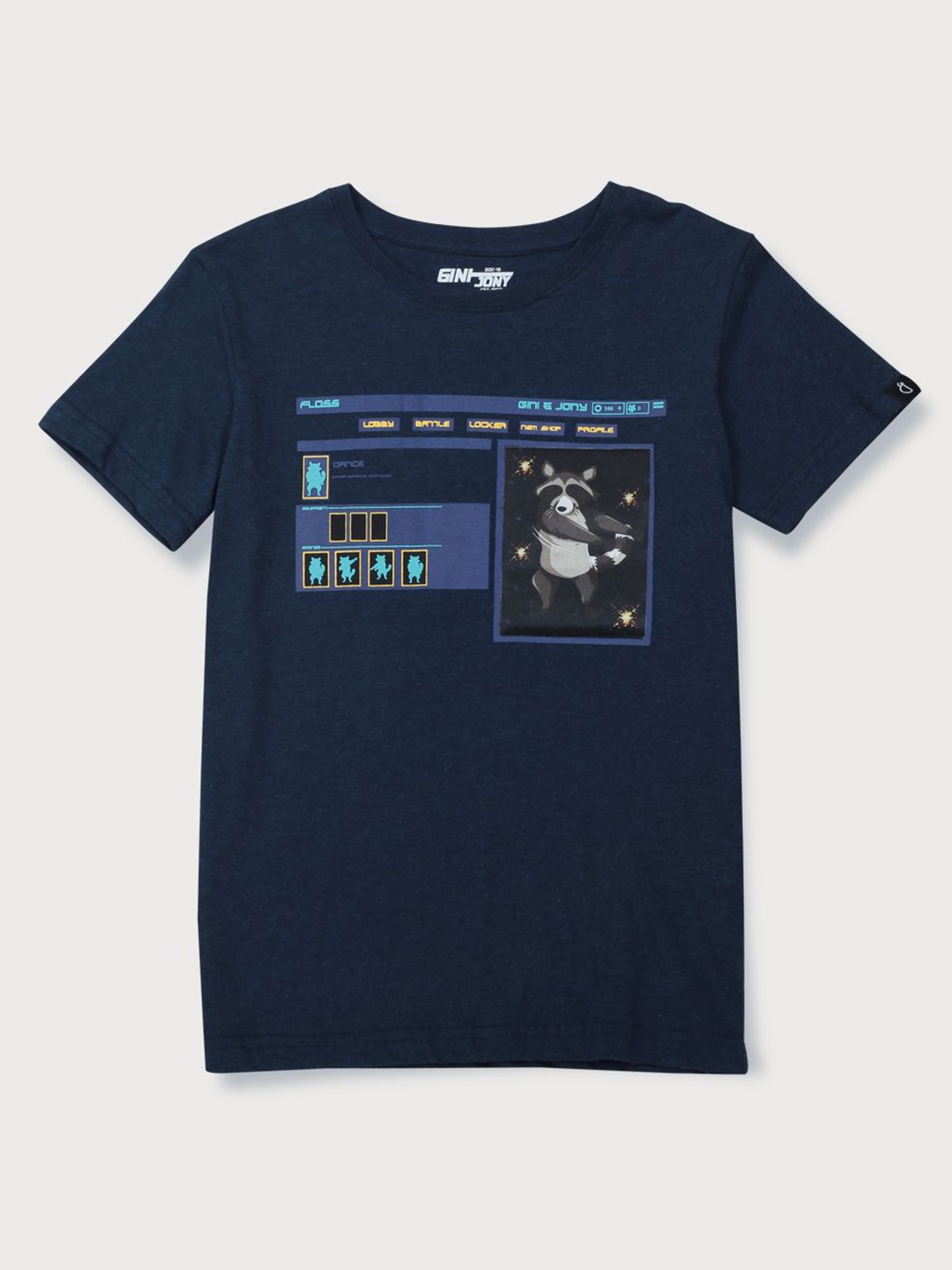 

Gini and Jony Boys Graphic Printed Round Neck Cotton T-shirt, Navy blue