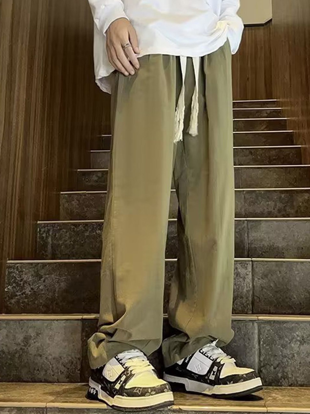 

HERE&NOW Men Loose Fit Trousers, Brown