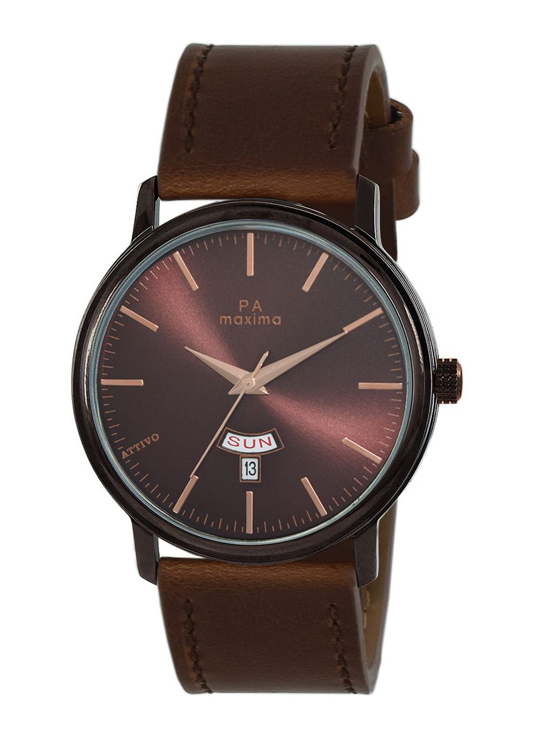 

maxima Men Dial & Leather Straps Analogue Watch 57750LMGE, Brown