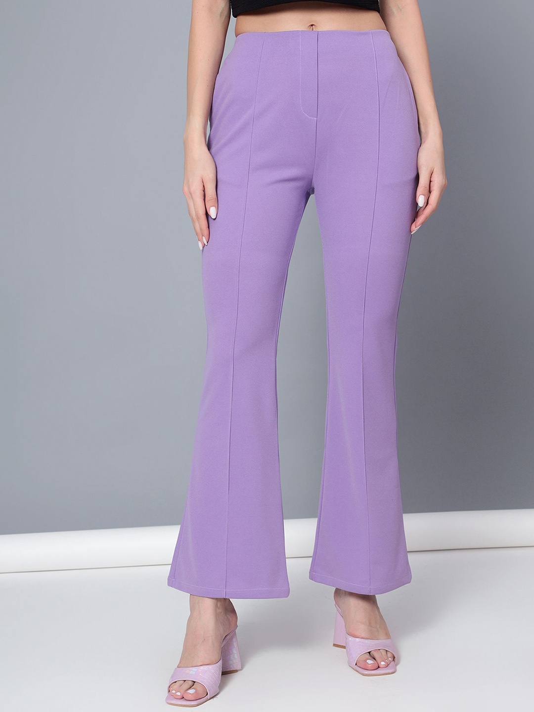 

Golden Kite Women Smart High-Rise Wrinkle Free Wide Leg Trousers, Lavender