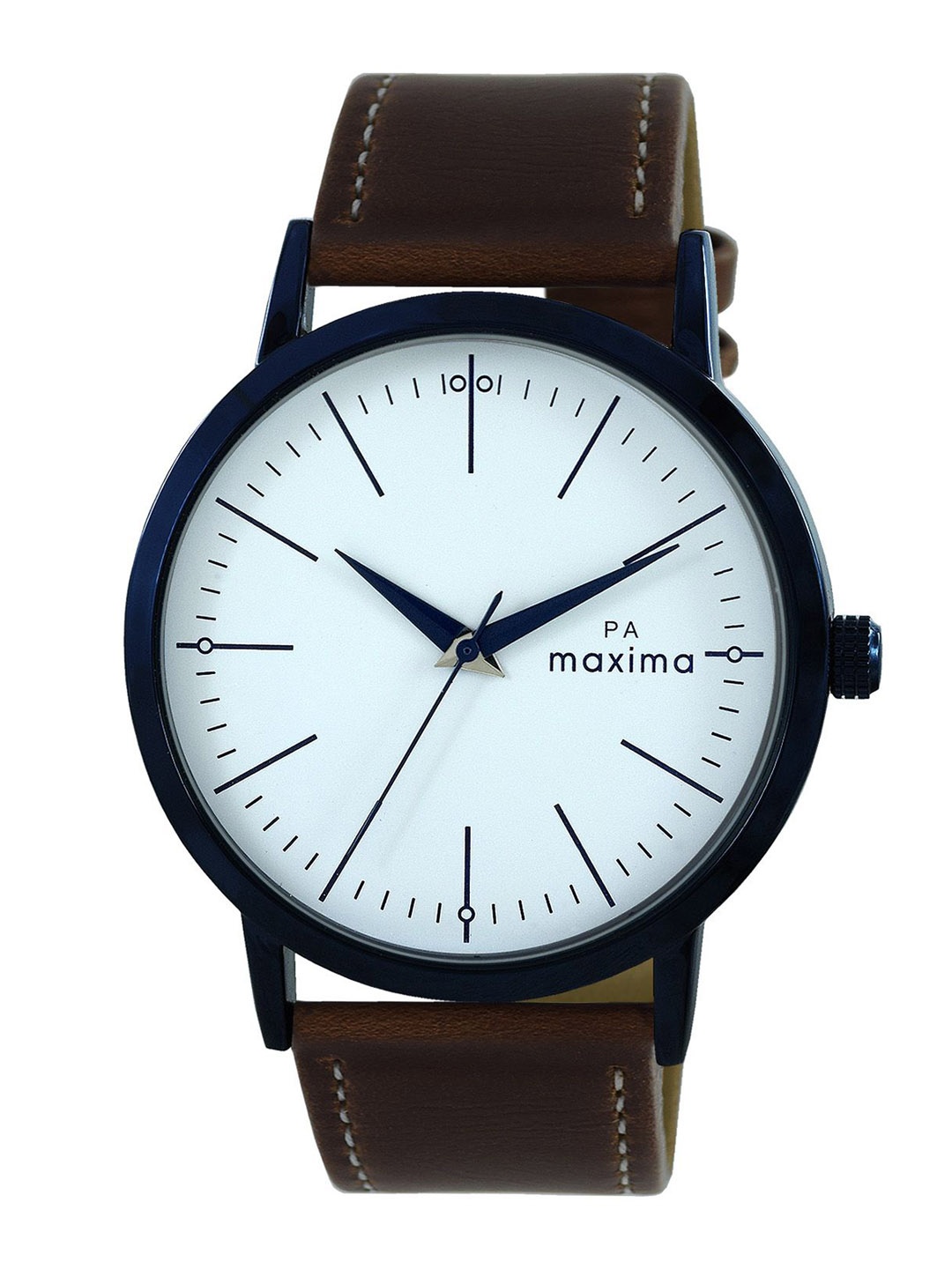 

maxima Men Dial & Leather Straps Analogue Watch 66361LMGG, White