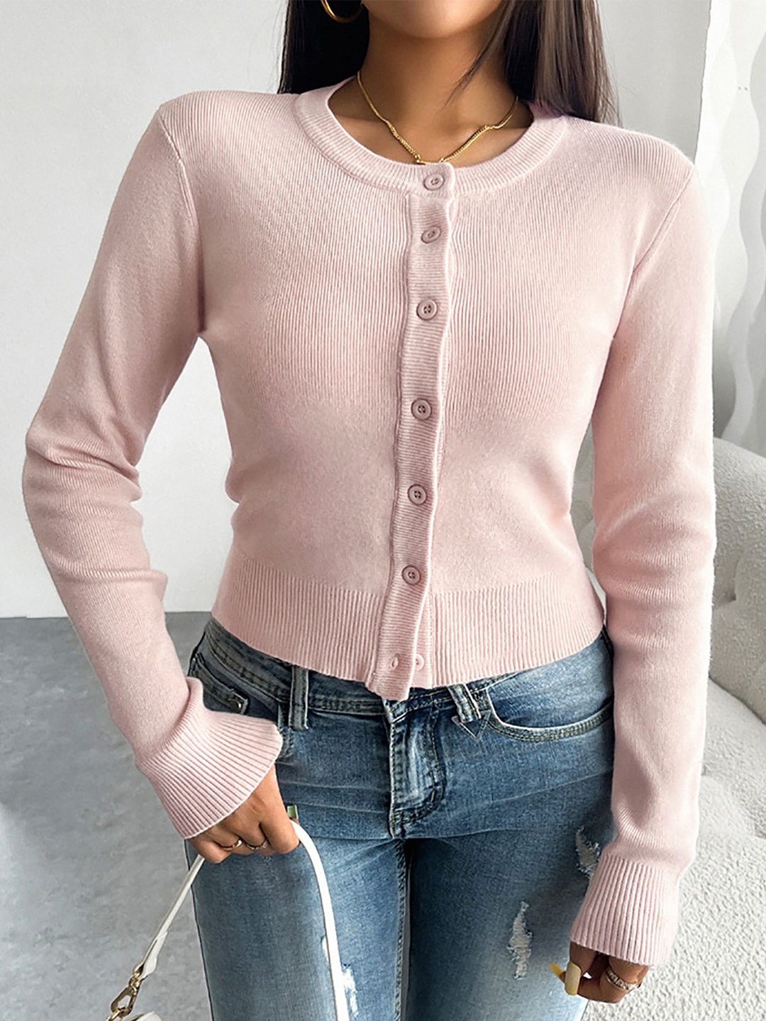

StyleCast x Revolte Women Front Open Sweater, Pink