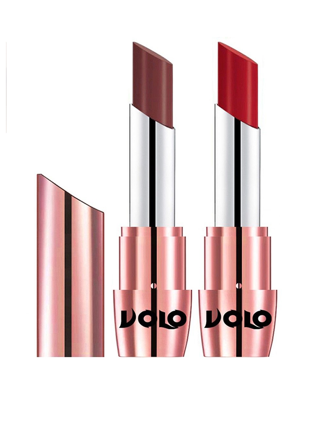 

VOLO Set Of 2 Creme Matte Lipstick - 3.5 g Each - Tomato Red 634 & Coffee 640