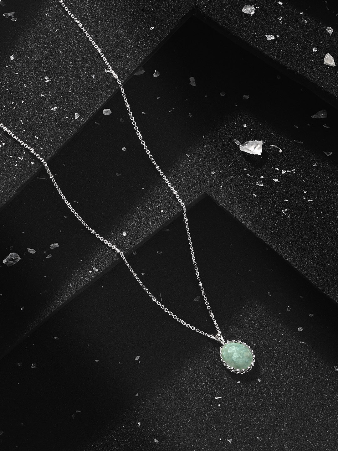 

Accessorize London Sterling Silver-Plated Quartz Healing Stone Pendant With Chain