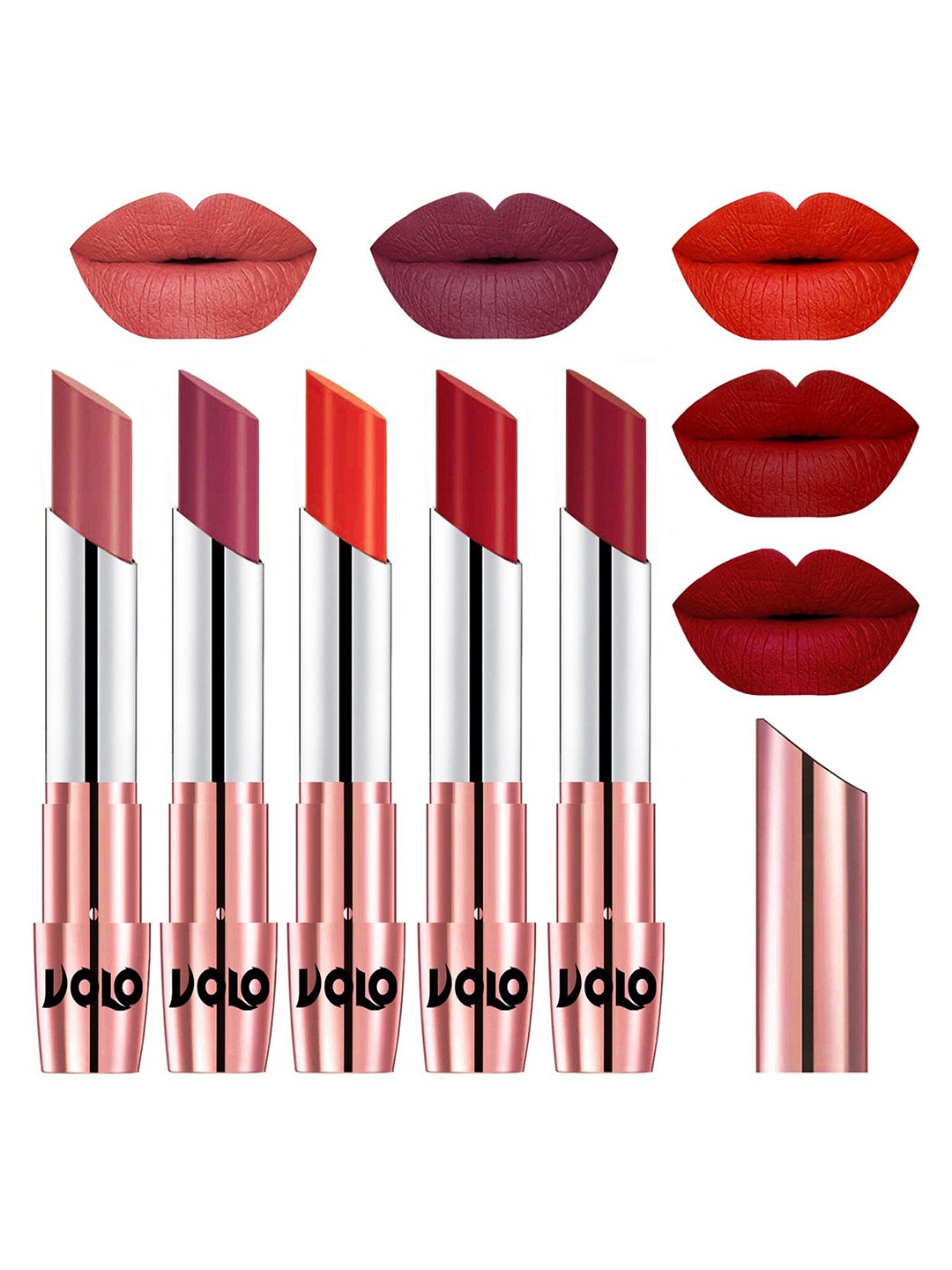 

VOLO Set Of 5 Creme Matte Lipstick - 3.5 g Each - 32-38-39-40-43, Multi