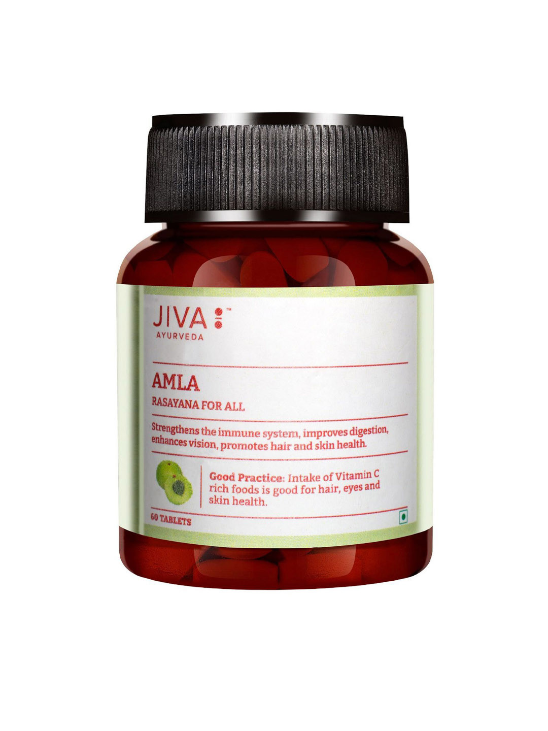 

Jiva Amla Tablets 500mg Rich In Vitamin C Improves Digestion -60 Tablets, White