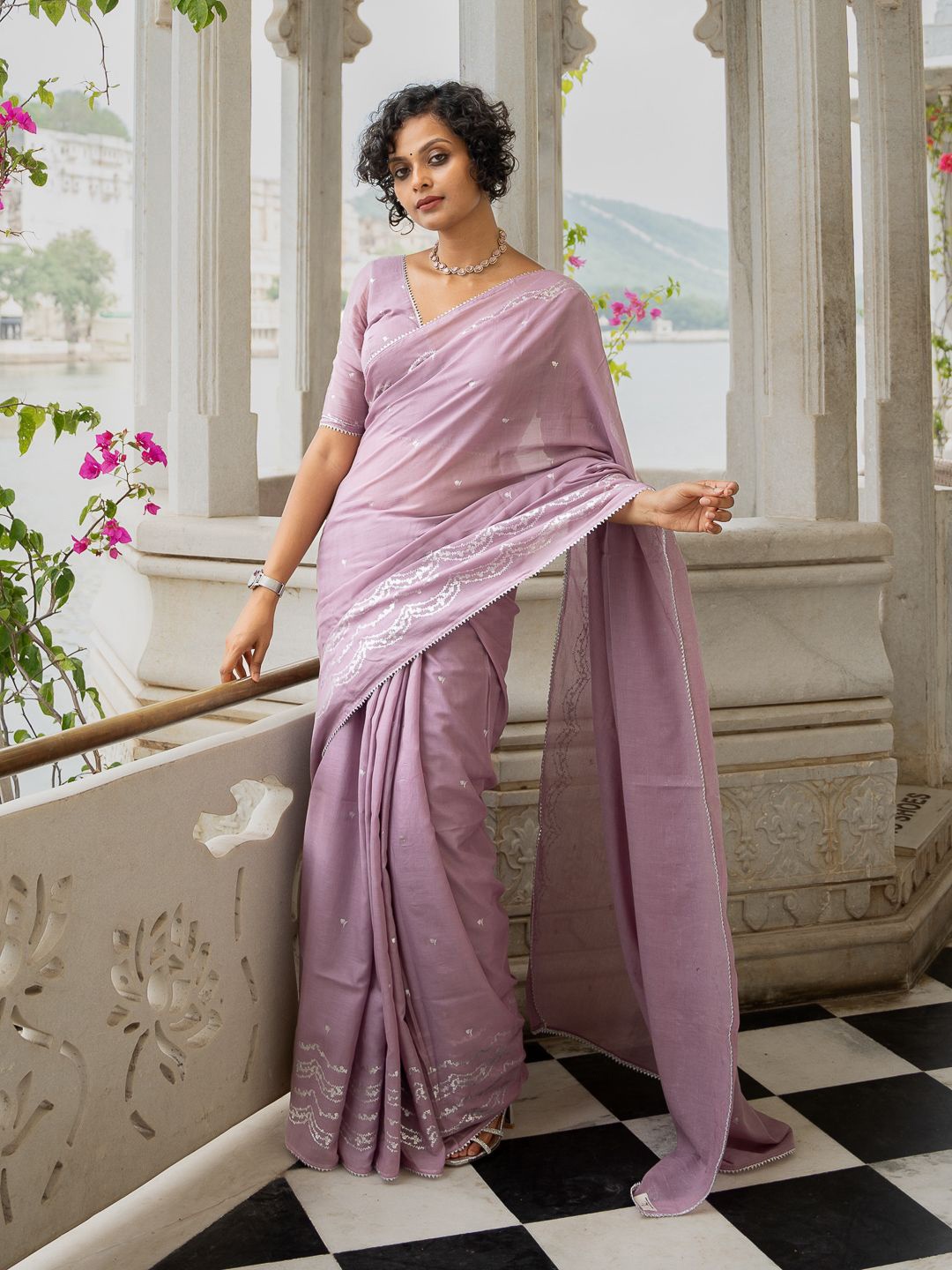 

Suta Floral Saree, Lavender