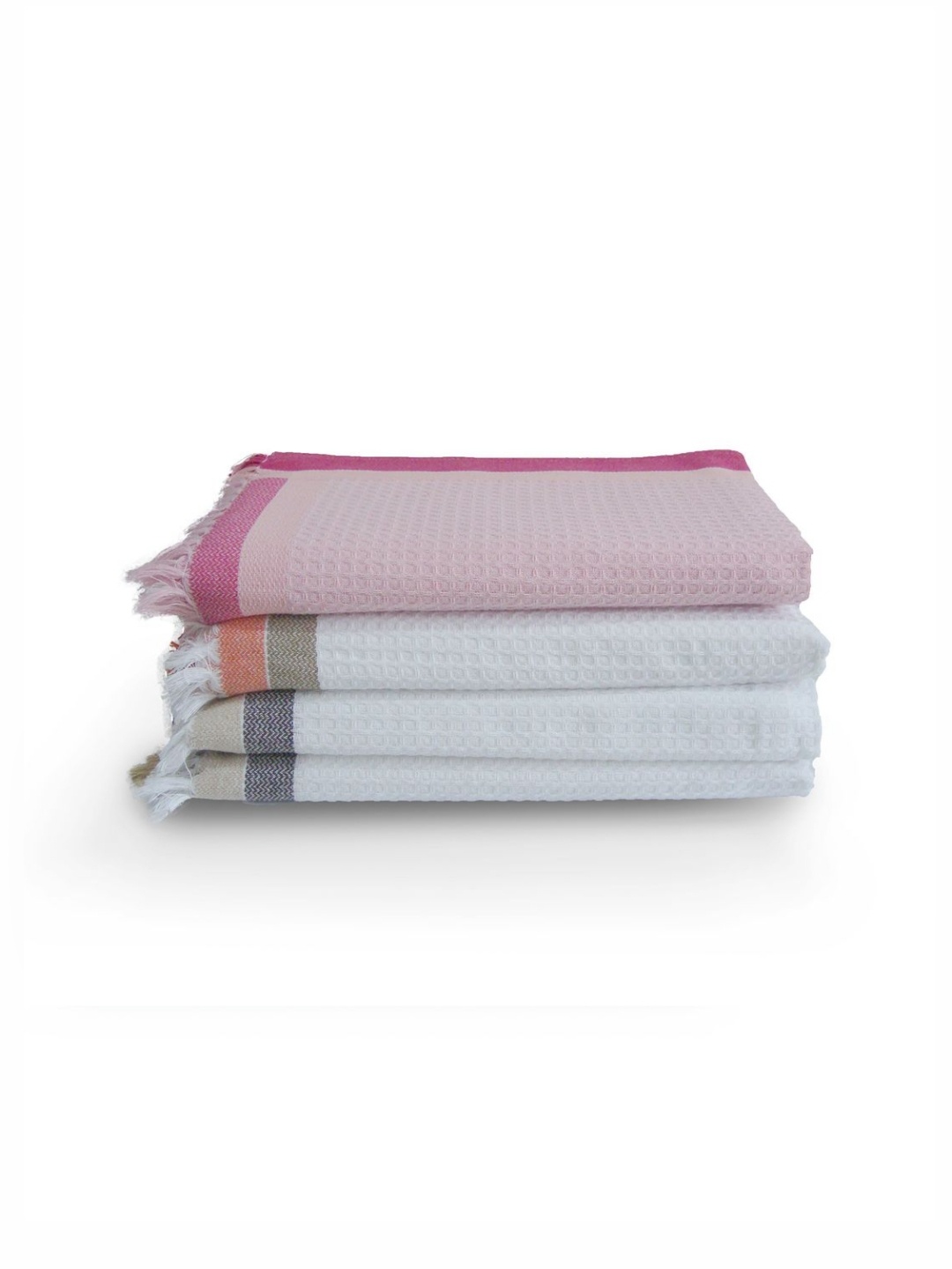 

Aura Pink & Grey 4 Pieces Cotton 210 GSM Bath Towels