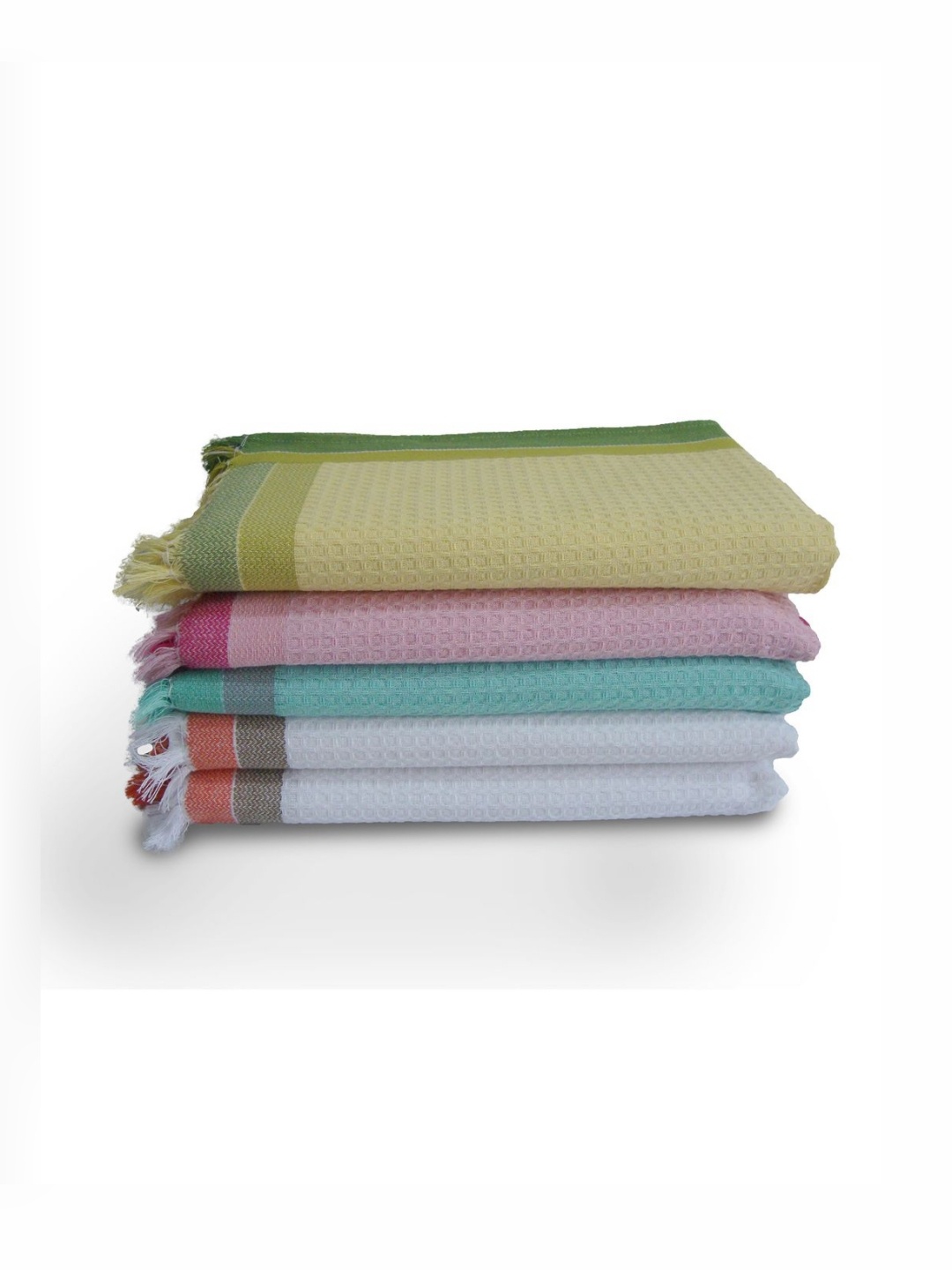 

Aura Yellow & Pink 5 Pieces Cotton 210 GSM Bath Towels