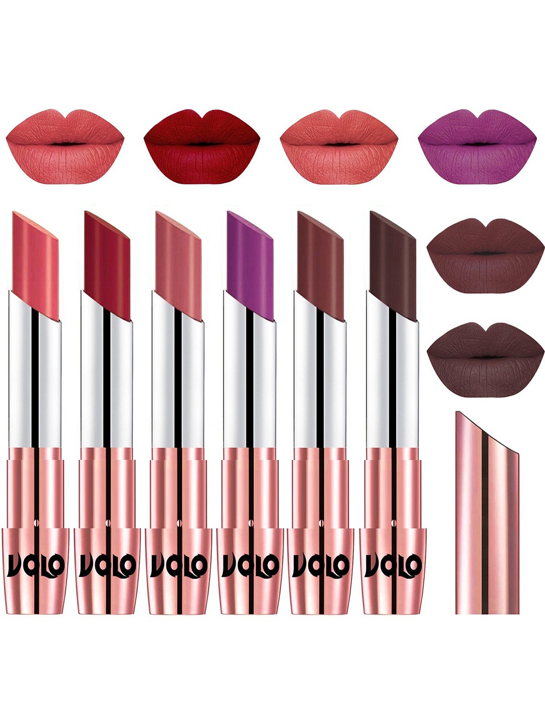 

VOLO Set Of 6 Creme Matte Lipstick - 3.5g Each, Multi